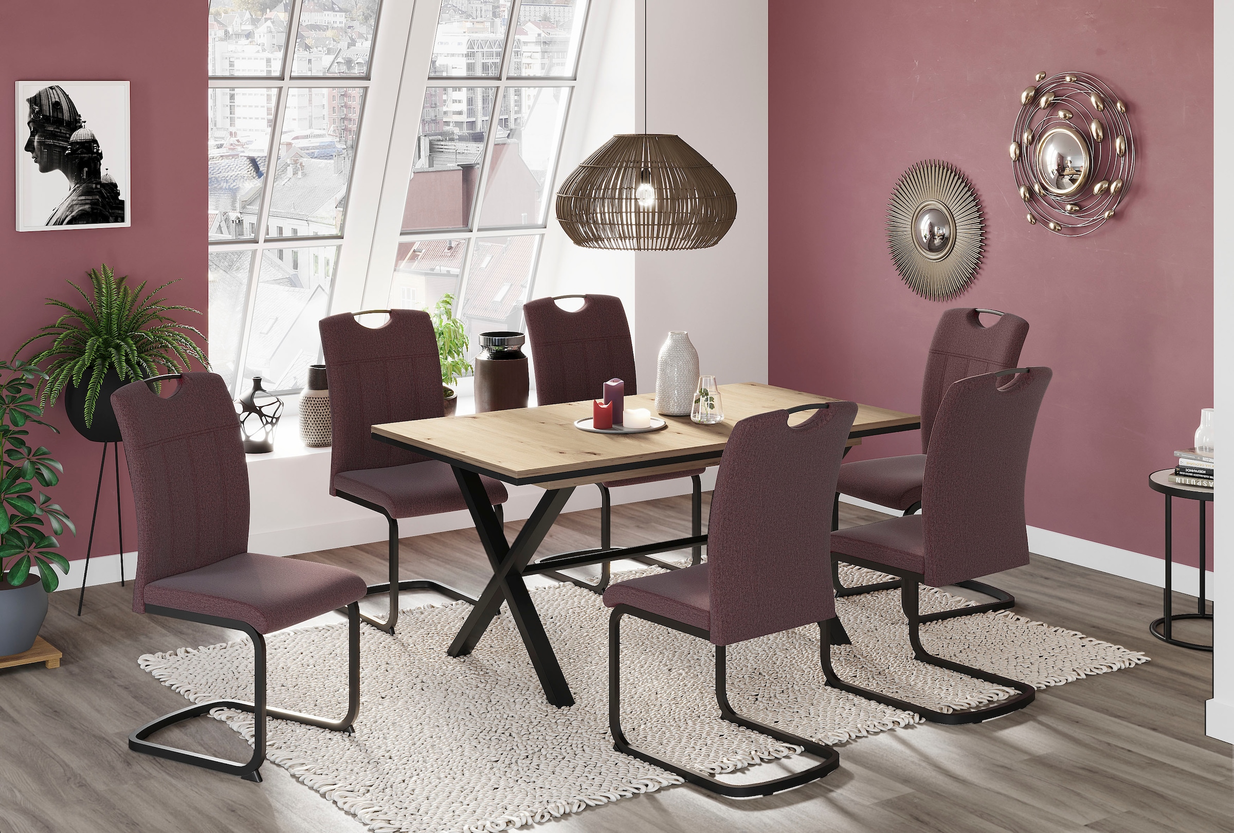 HELA Freischwinger »CHRISTINA«, (Set), 1 St., Webstoff, 1, 2 oder 4 Stück, Schwingstuhl