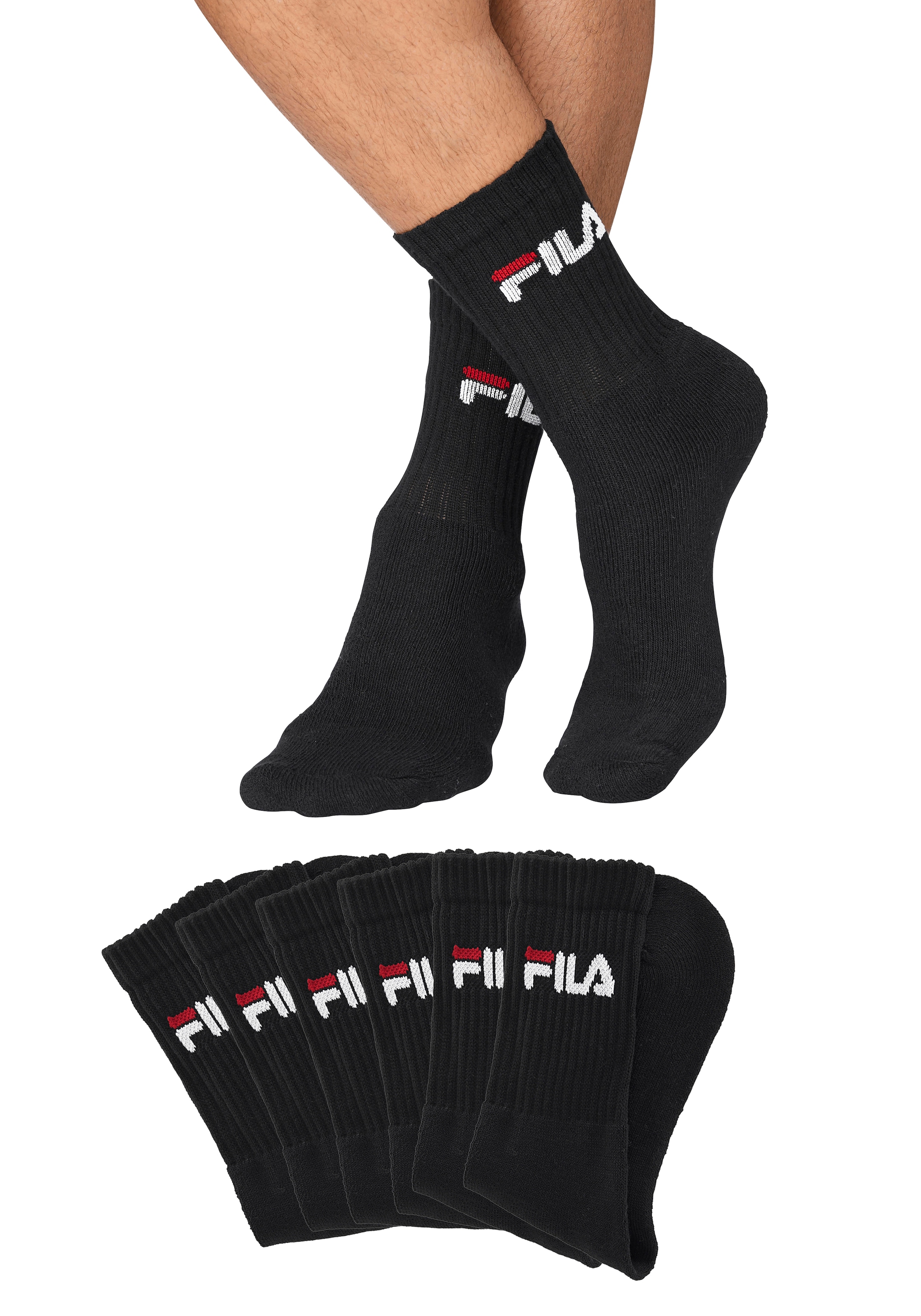 Fila Tennissocken, (6er Pack), mit eingestricktem Logo