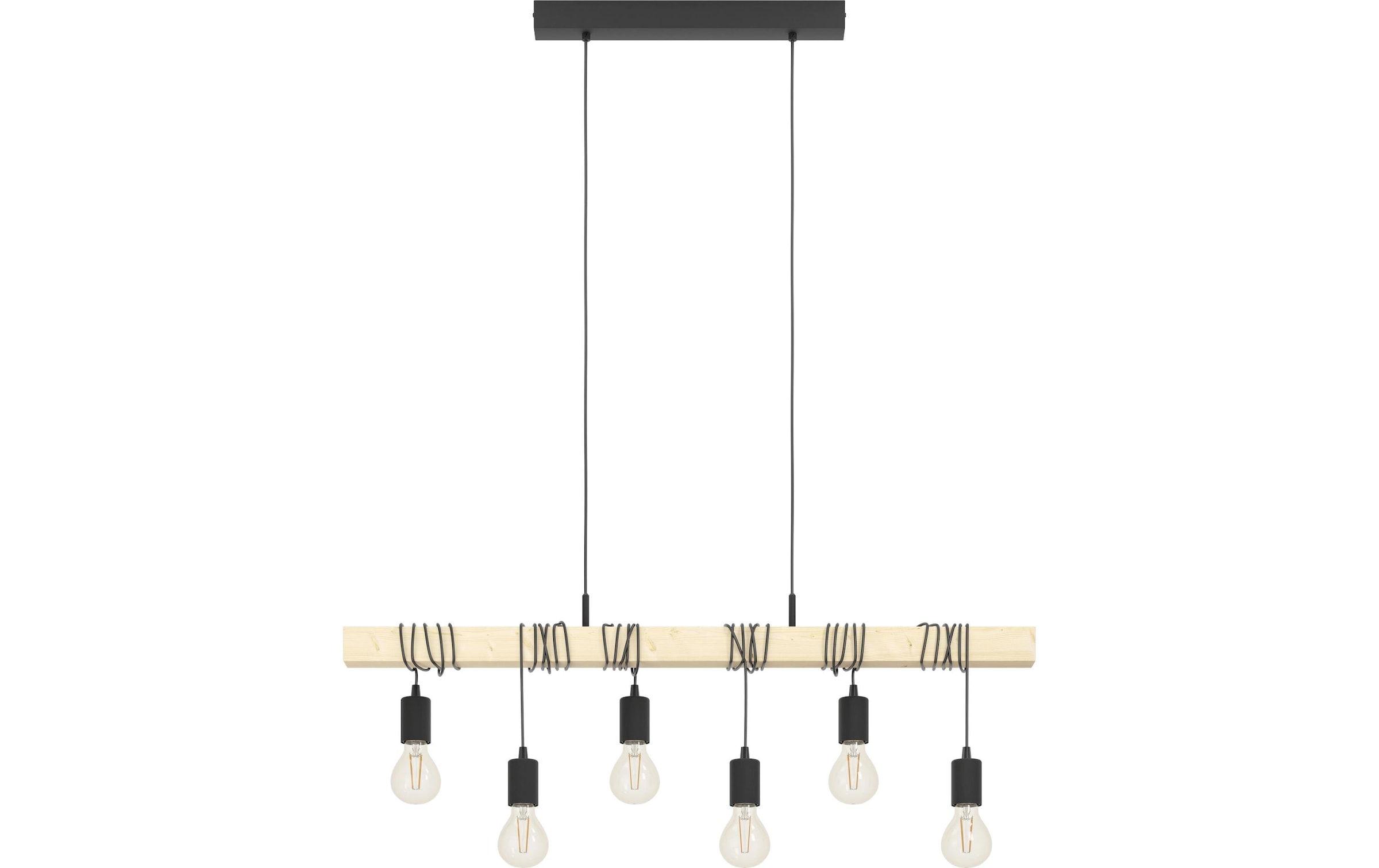 EGLO LED Pendelleuchte »TOWNSHEND exkl E27 6x60W«, Holzart: Kiefer (Neuseeland)