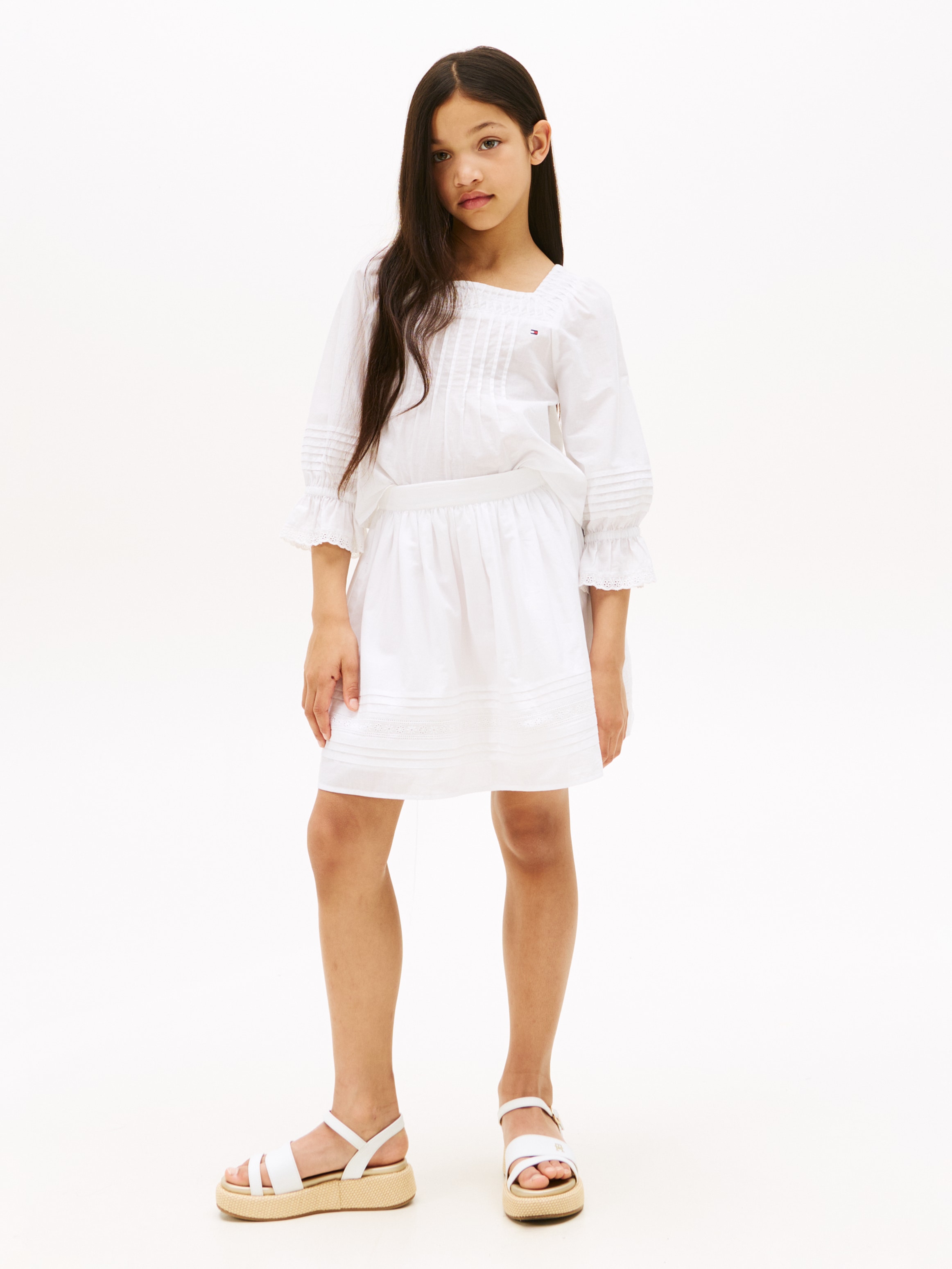 Tommy Hilfiger Webrock »EMBROIDERED TAPE SKIRT«, für Kinder bis 16 Jahre, mit Stickerei