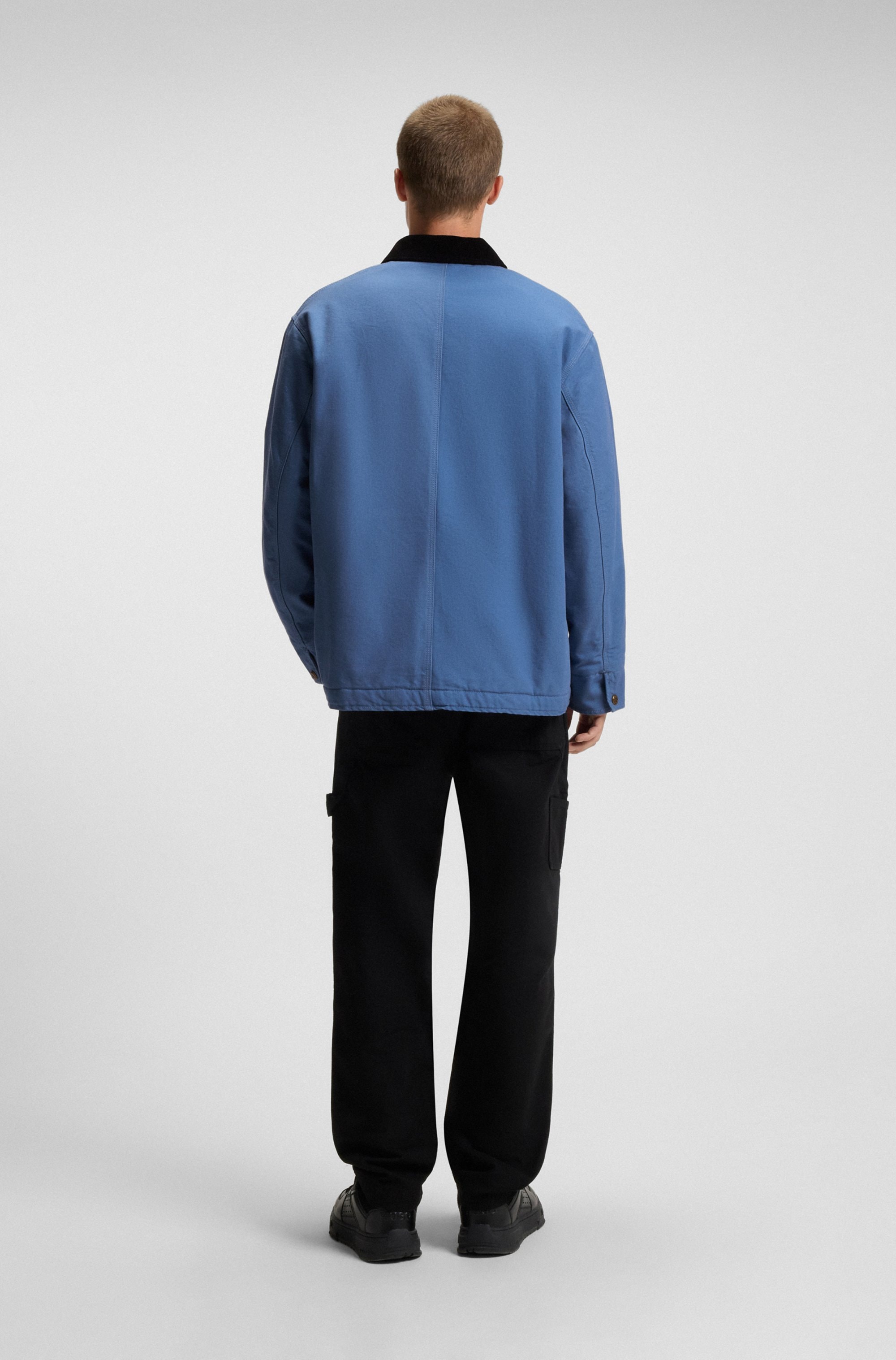 HUGO Blue Hemdjacke »Brams«, Cordkragen, Oversized Fit, leicht wattiert