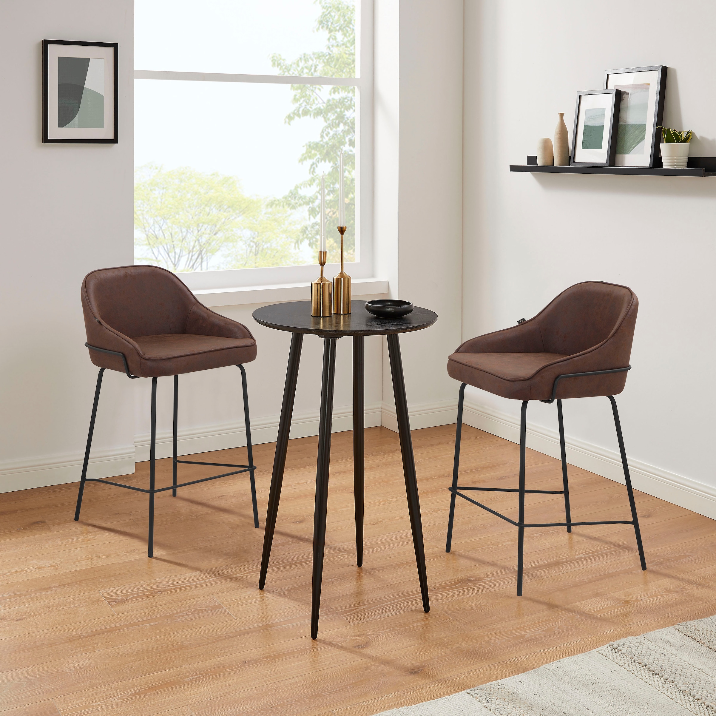 Leonique 4-Fussstuhl »Puant«, 2 St., Luxus-Microfaser, mit Stoff aus Polyester/recyceltem Polyester, Sitzhöhe 65 cm