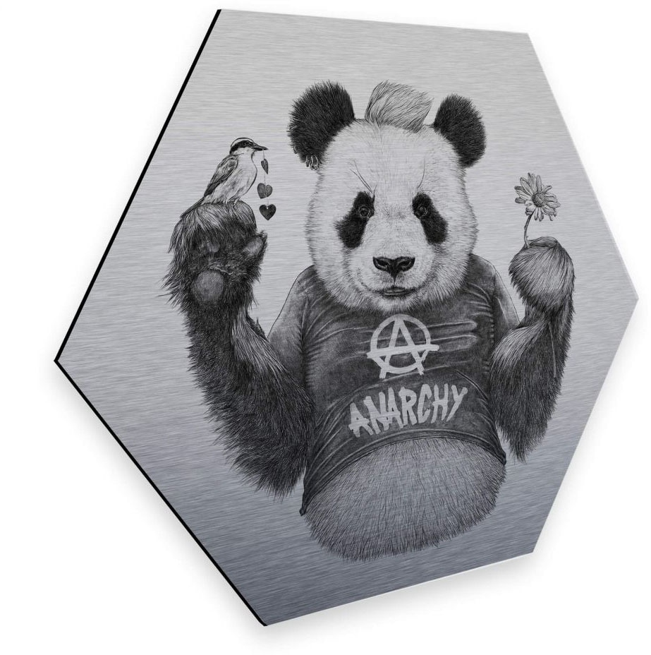 Wall-Art Metallbild »Türschild Panda Bär online Silberfarben kaufen (1 | Deko«, St.) Jelmoli-Versand