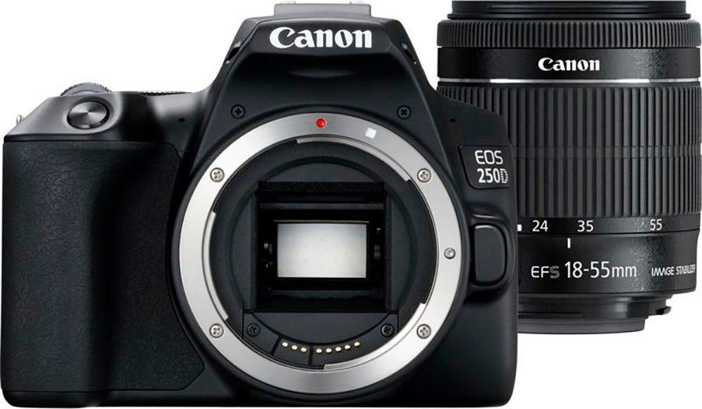 Canon Spiegelreflexkamera »250D + EF-S 18-55mm f/3.5-5.6 III + SB130 Kit«, EF-S 18-55mm f/3.5-5.6 III, 24,1 MP, Bluetooth-WLAN