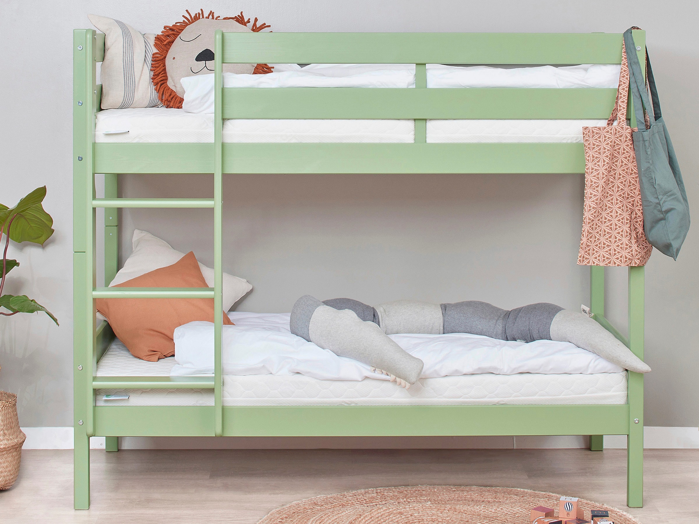 Hoppekids Etagenbett »ECO Comfort Kinderbett 90x200 oder 70x160 aus Massivholz in 4 Farben«, TÜV, FSC und Nordisches Umweltzeichen – wahlweise mit Matratzen