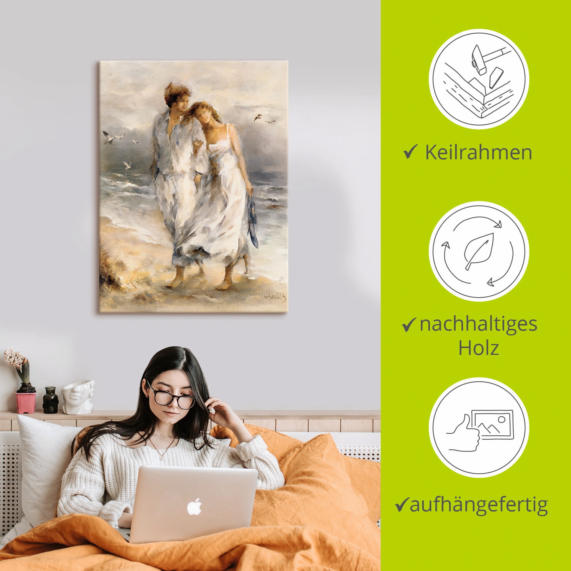 Artland Wandbild »Verliebt«, Paar, (1 St.), als Leinwandbild, Poster, Wandaufkleber in verschied. Grössen