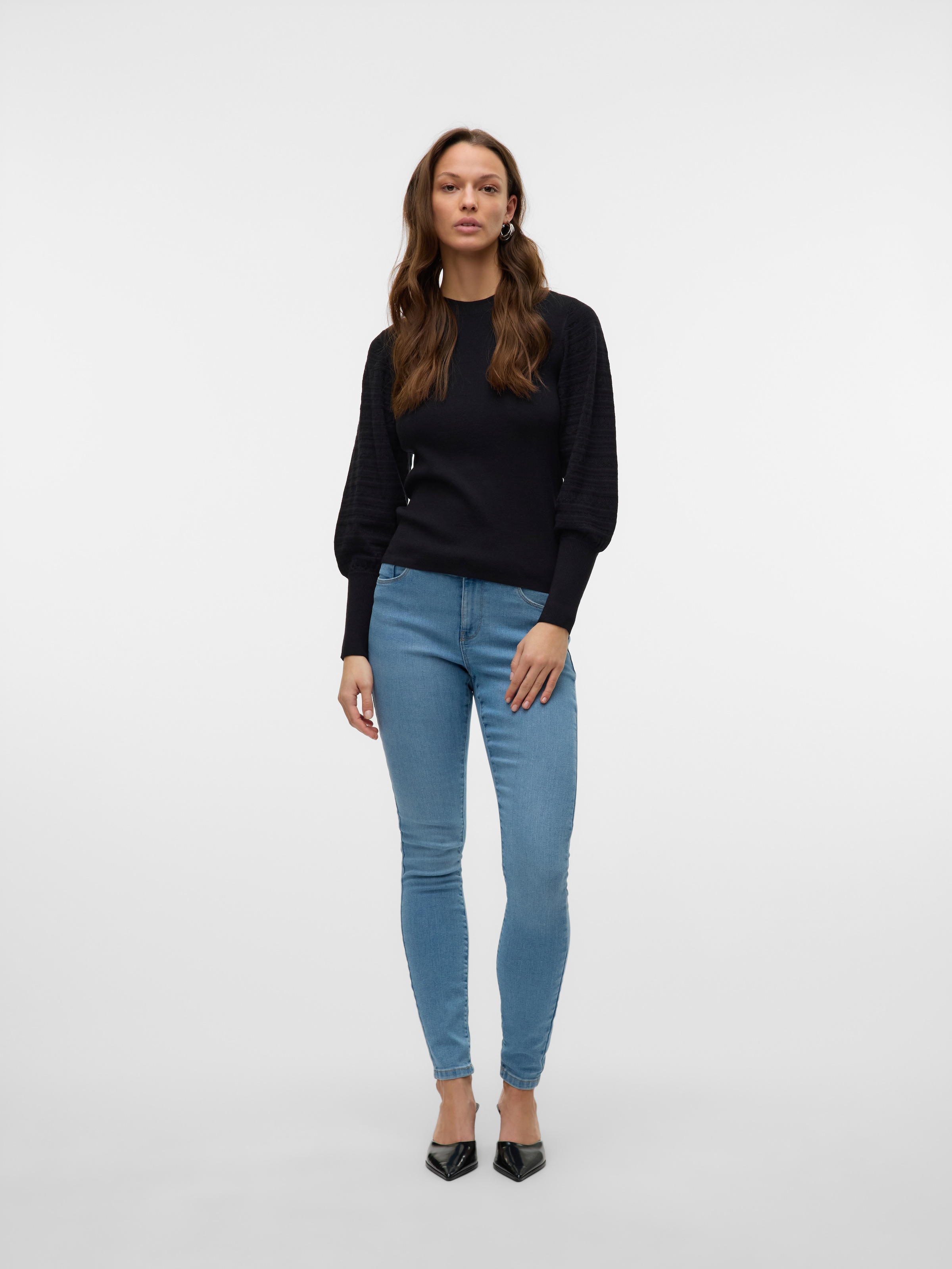 Vero Moda Strickpullover »VMHOLLYPOINTELLE LS O-NCK PULLOVE GA BOO«