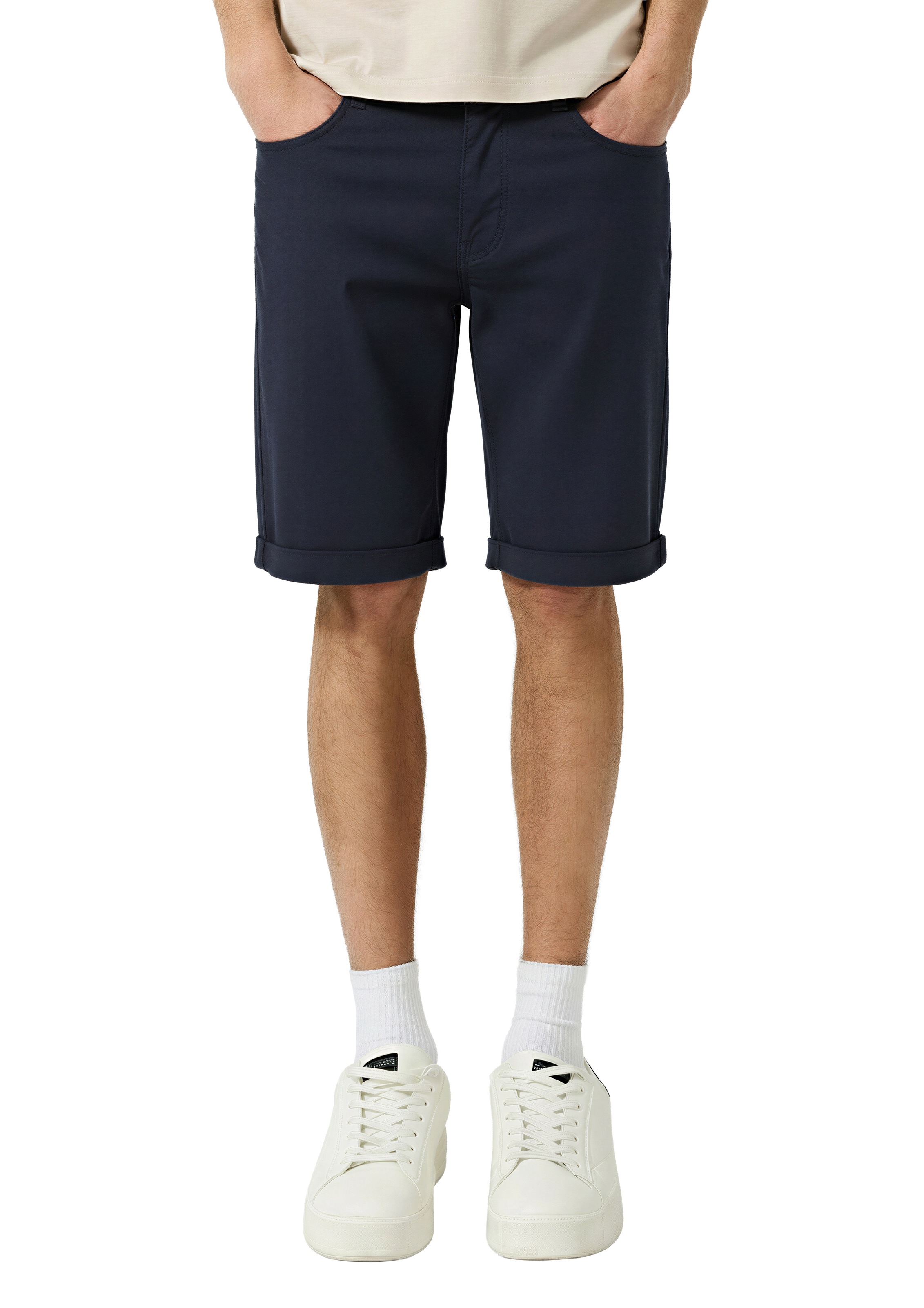QS Chinoshorts normale Leibhöhe, Rollsaum, mit Elasthan
