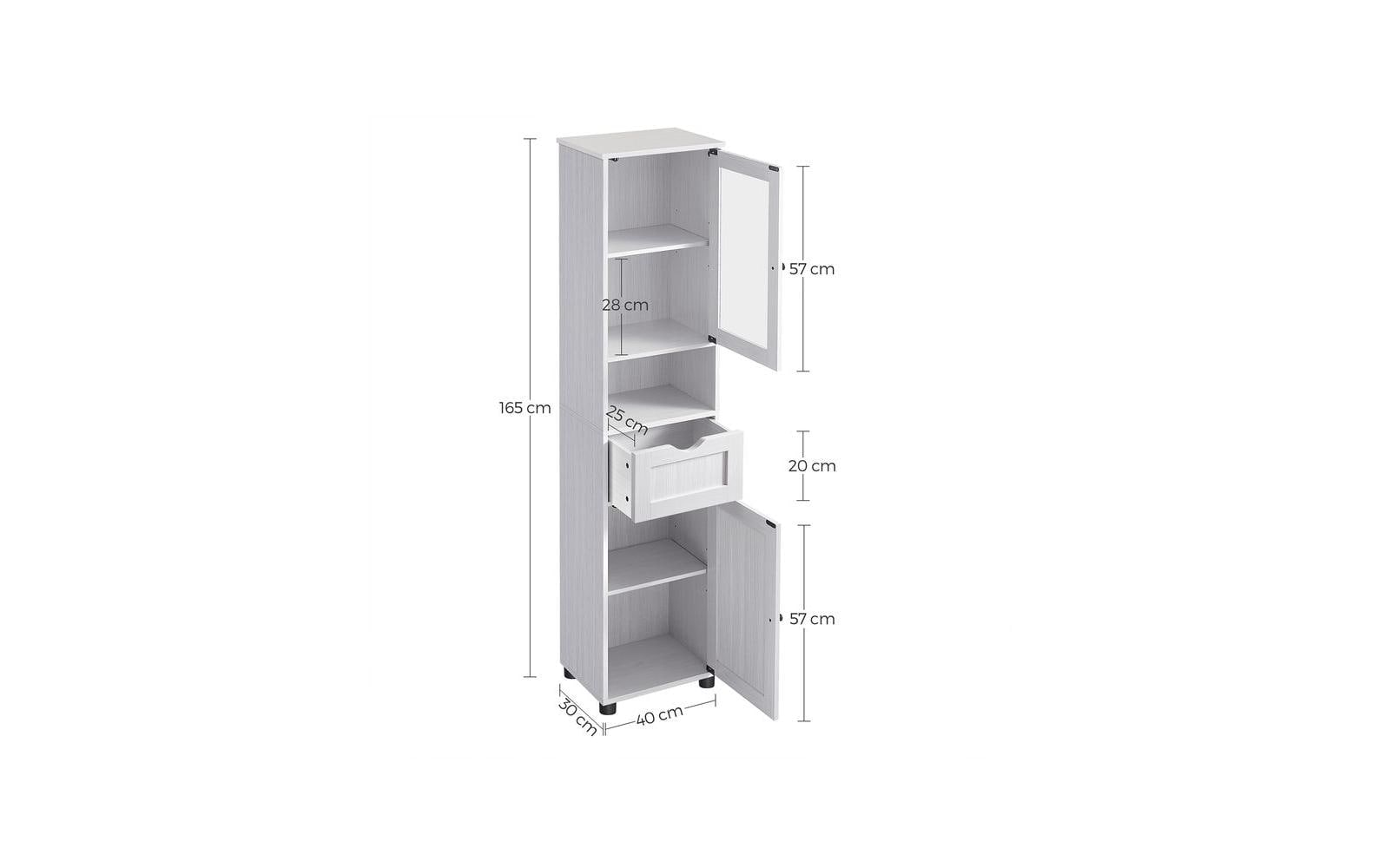 VASAGLE Vitrine »Landhausstil 40 x 165 cm Weiss«