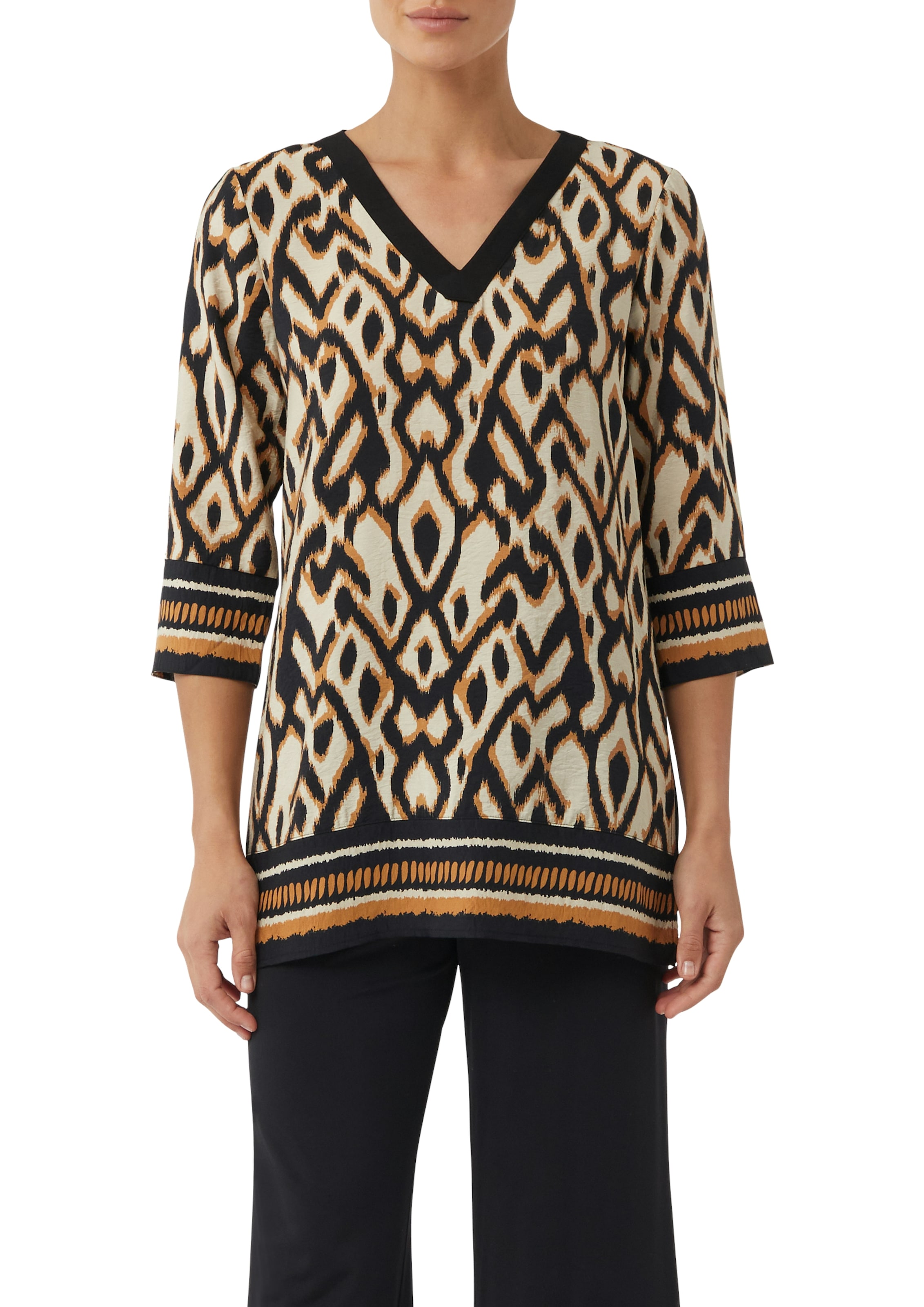 Comma Klassische Bluse mit All-Over Print