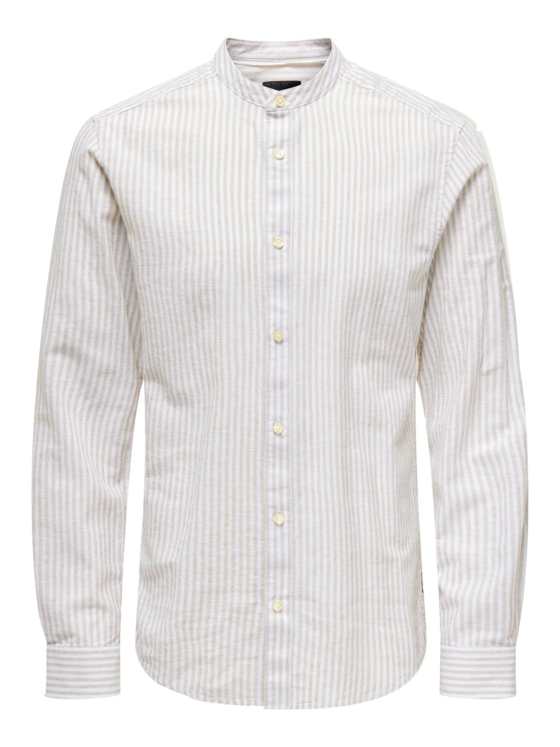 ONLY & SONS Langarmhemd »ONSCAIDEN LS MAO STRIPE LINEN SHIRT NOOS«