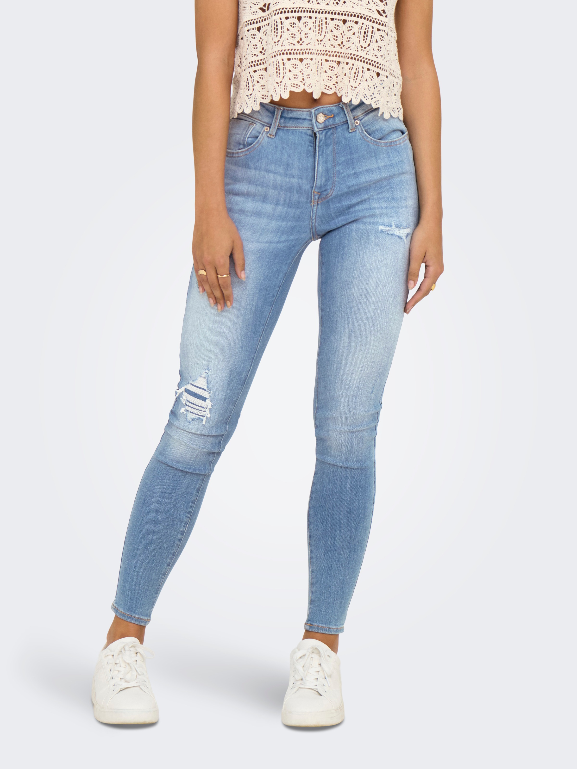 ONLY Skinny-fit-Jeans »ONLPOWER – Push-up-Jeans mit mittlerer Leibhöhe« modisch, Denim, skinny fit, Baumwollmischung