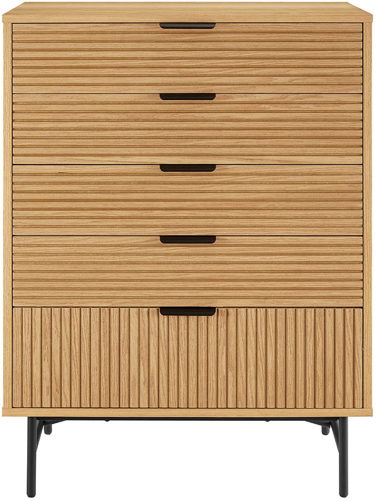 SalesFever Kommode »Visby Designer Sideboard mit Stil«, Eiche Echtholzfurnier