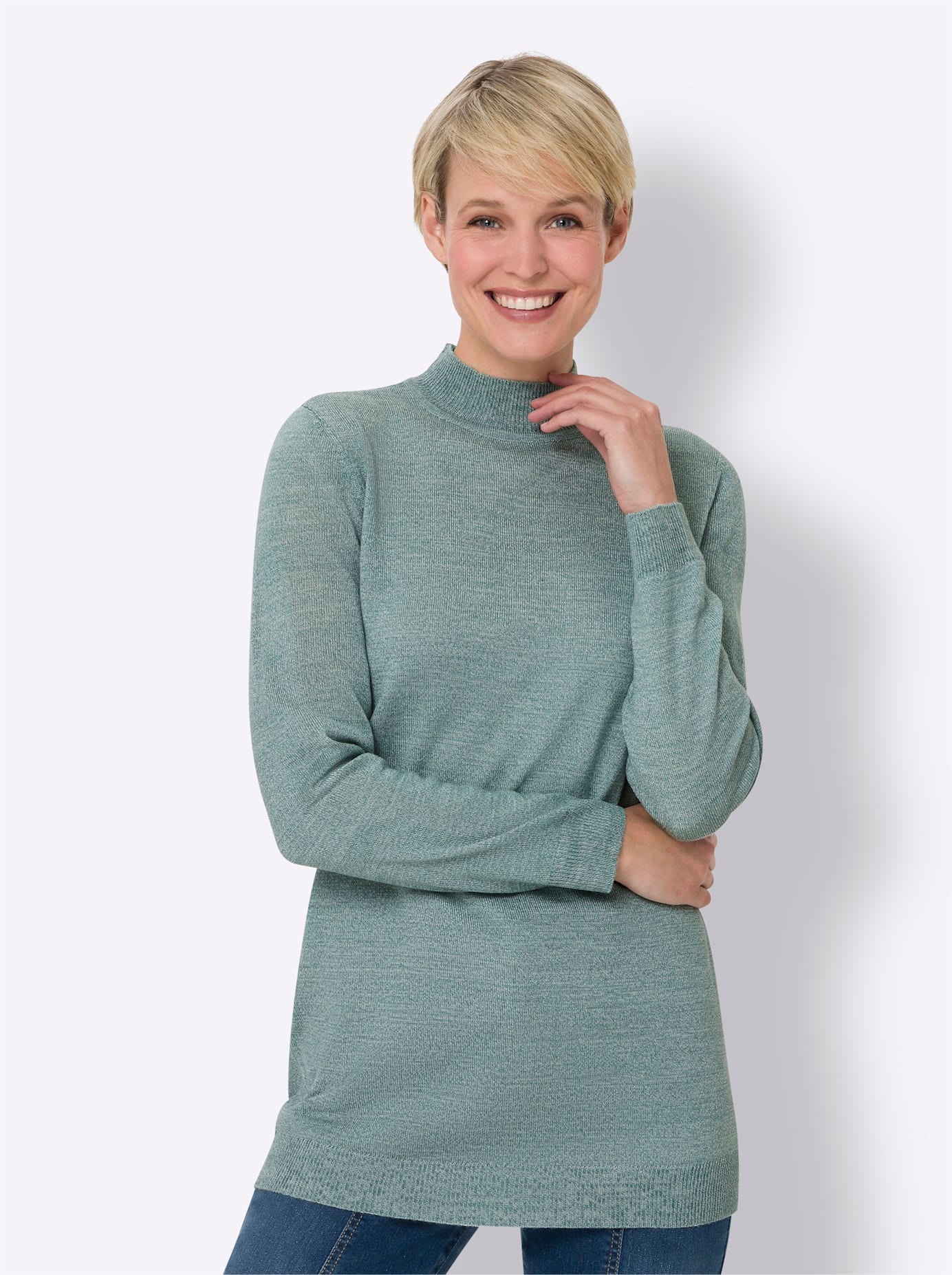 Classic Basics Stehkragenpullover »Longpullover«