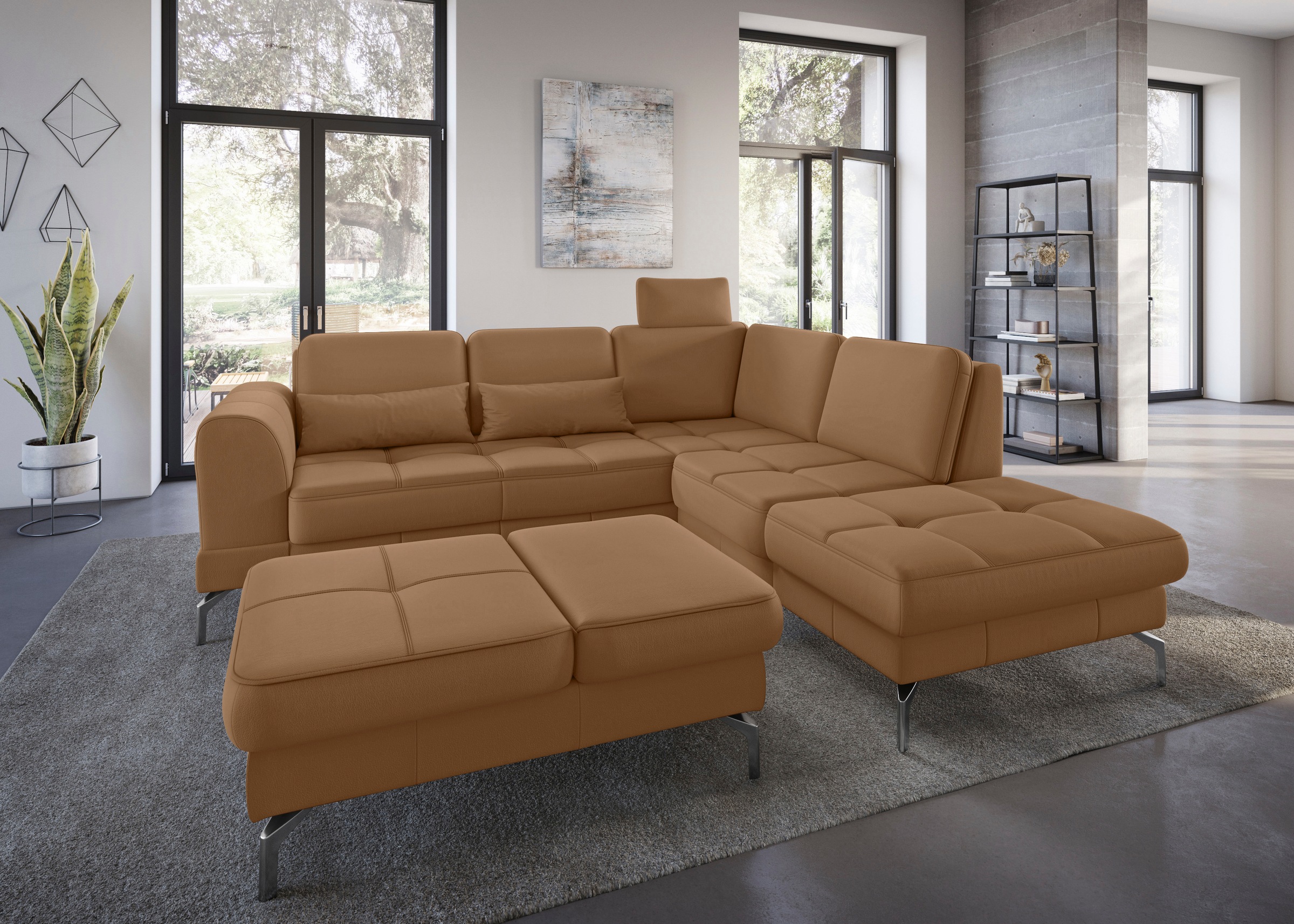 sit&more Hocker »Bendigo«, mit Klappfunktion, Bodenfreiheit 15 cm, wahlweise in 2 Fussfarben