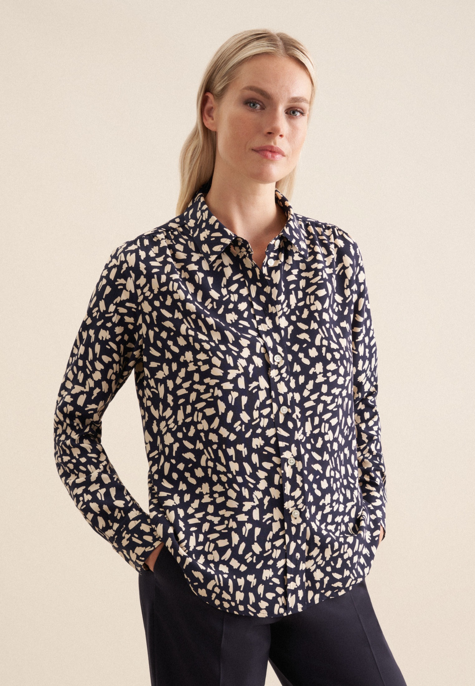 seidensticker Hemdbluse »Schwarze Rose« 1/1 Druck