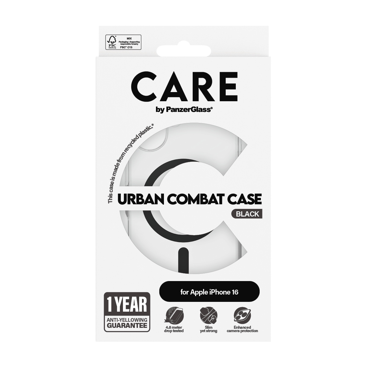 CARE by PanzerGlass Handyhülle »Urban Combat Case mit MagSafe für Apple iPhone 16«, Backcover, Schutzhülle, Handyschutzhülle, Case, Schutzcase, stossfest