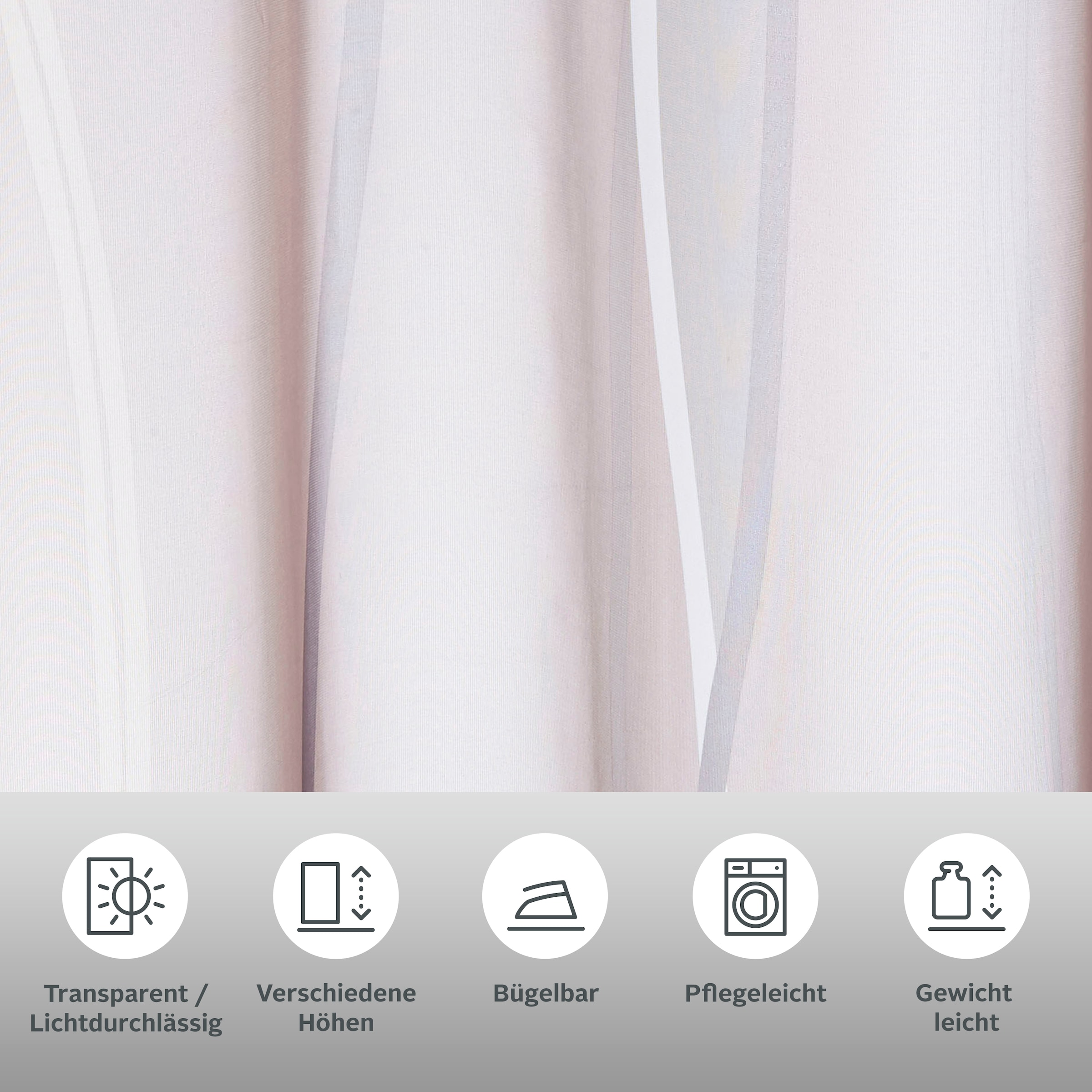 GOODproduct Gardine "Dimona" Ösen 2 Stk. tlg. 2er-Set, transparent, Voile, Polyester