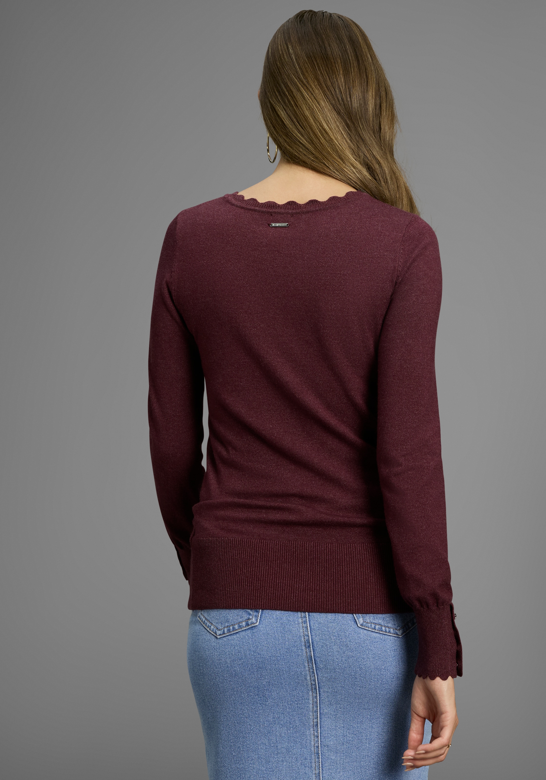 Laura Scott Strickpullover, mit femininer Wellenkante - NEUE KOLLEKTION