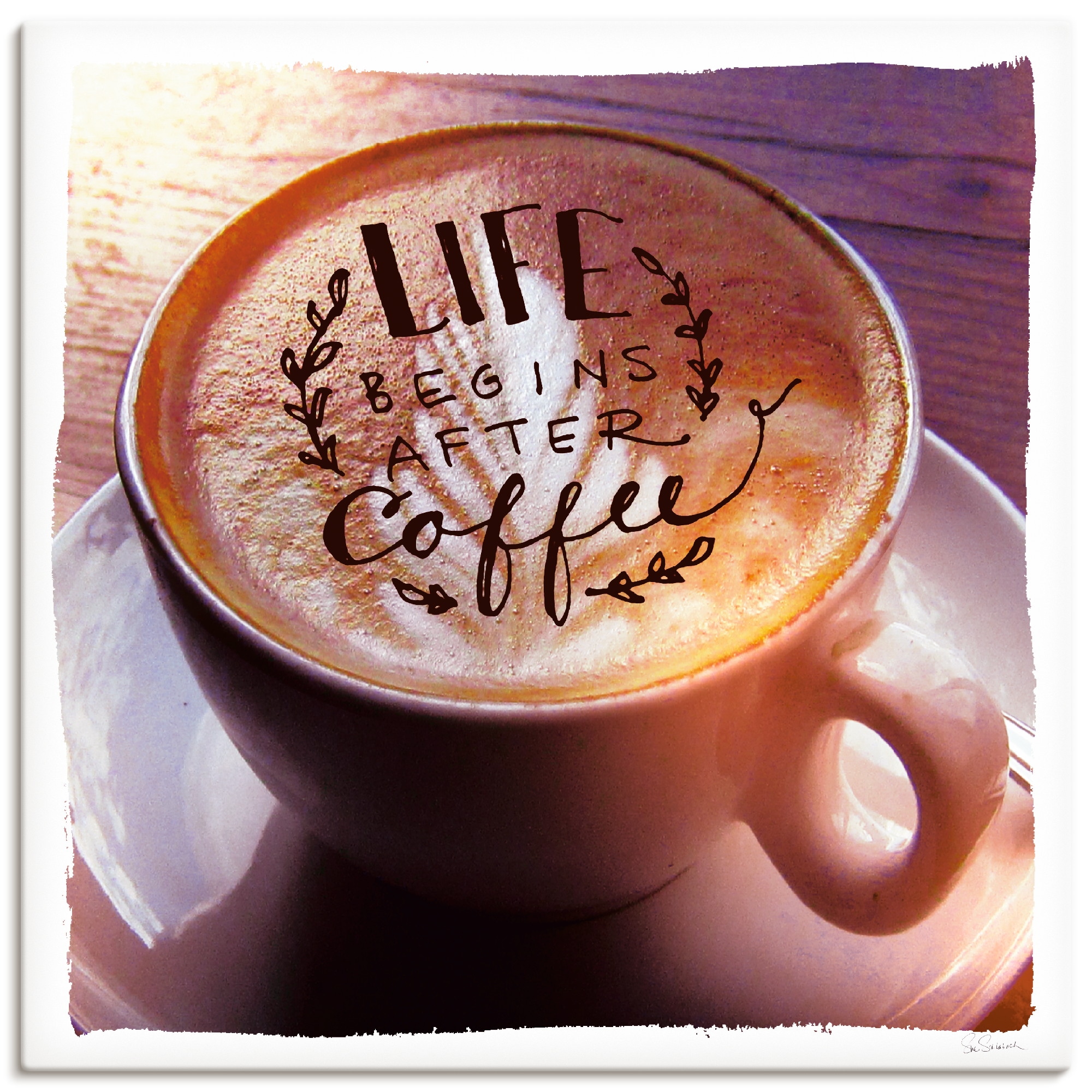 Artland Wandbild »Das Leben beginnt nach dem Kaffee«, Getränke, (1 St.),  als Leinwandbild, Wandaufkleber oder Poster in versch. Grössen online  bestellen | Jelmoli-Versand | Poster