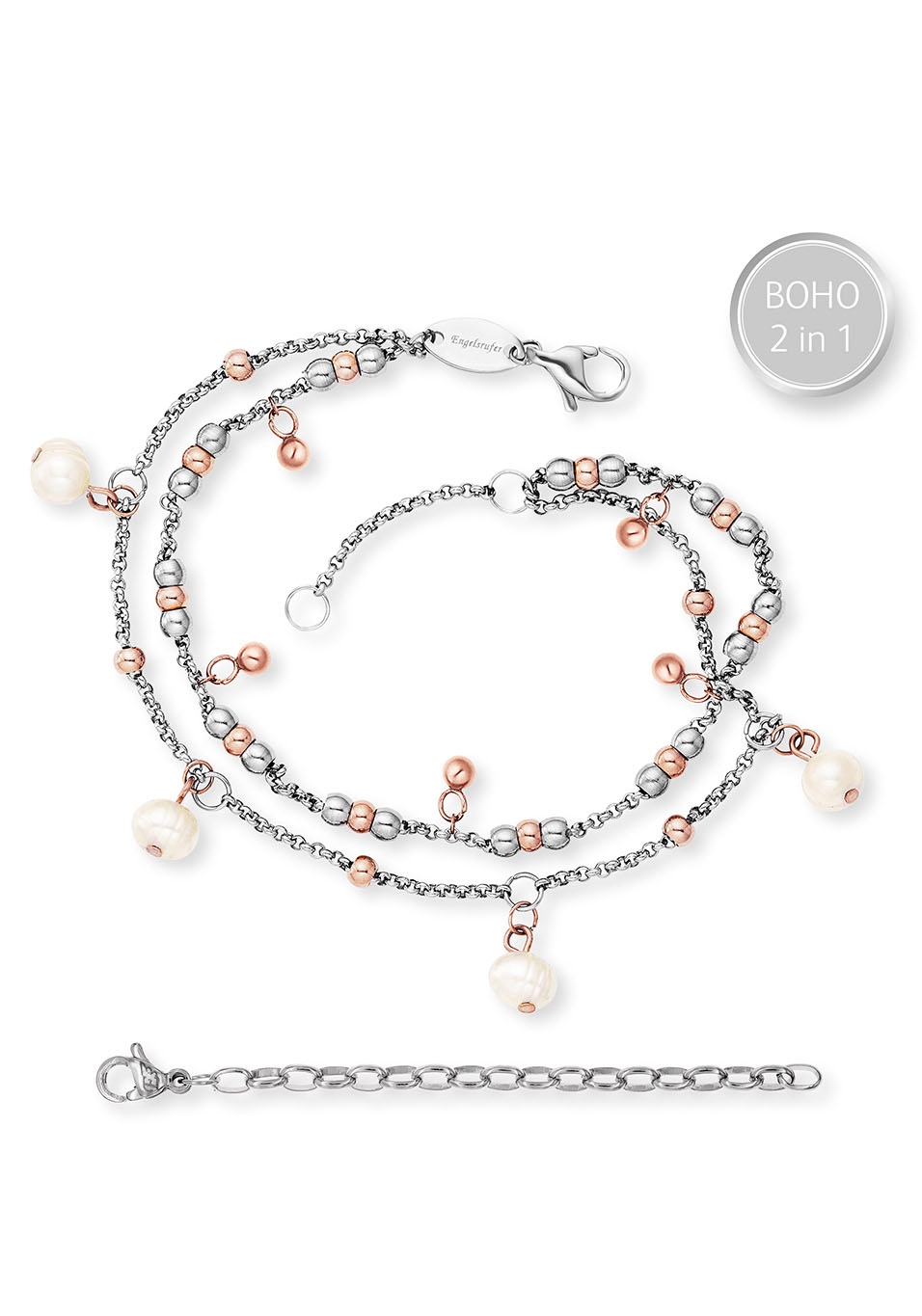 Engelsrufer Fusskette »BOHO Pearl Bicolor, ERBS-PEARL-BI«, mit Süsswasserzuchtperle