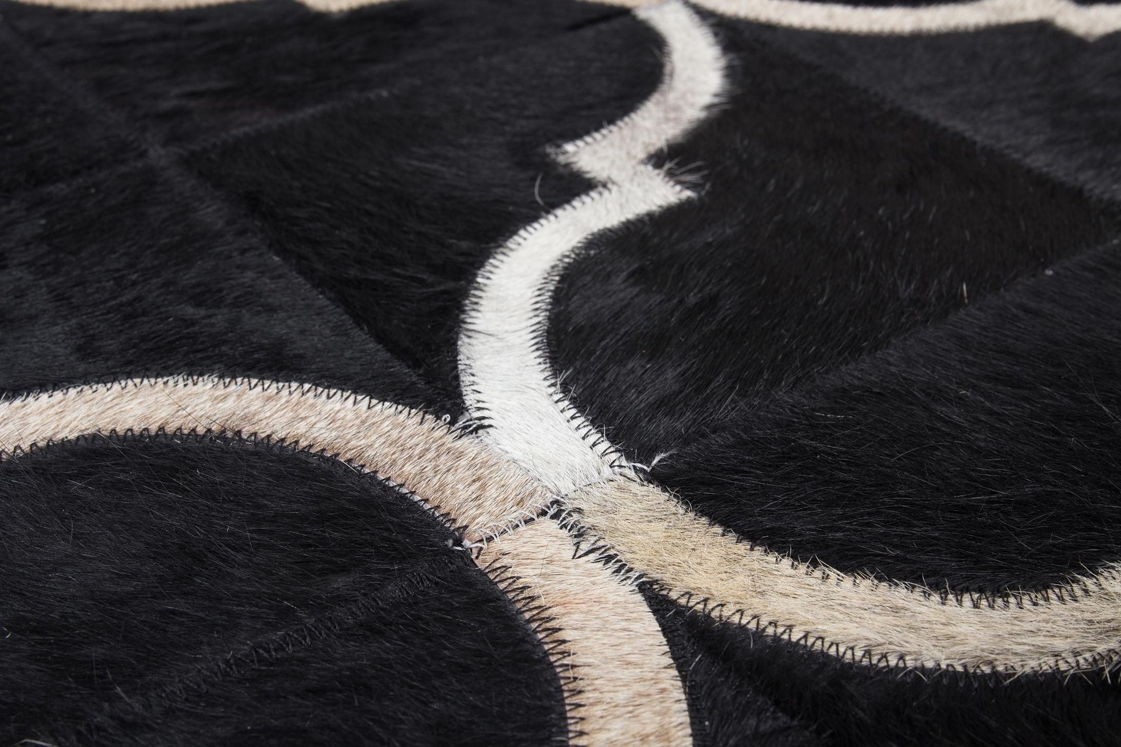 Kayoom Fellteppich »Lavish 310 Lederteppich«, rechteckig, 8 mm Höhe, Patchwork-echtes Leder-Fell, Wohnzimmer
