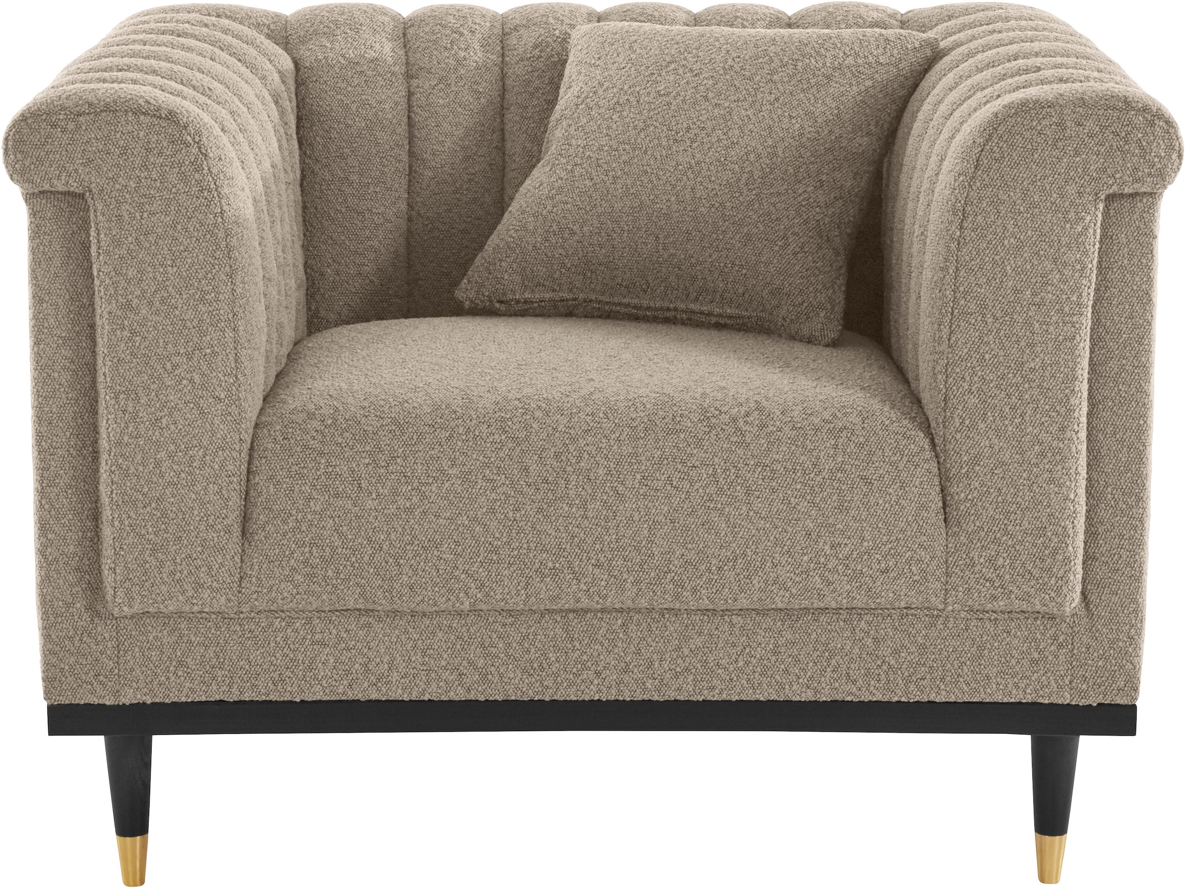 Guido Maria Kretschmer Home&Living Cocktailsessel »Chamby New Sessel«, im Bouclé-Strukturbezug mit Steppung im Lehnenbereich