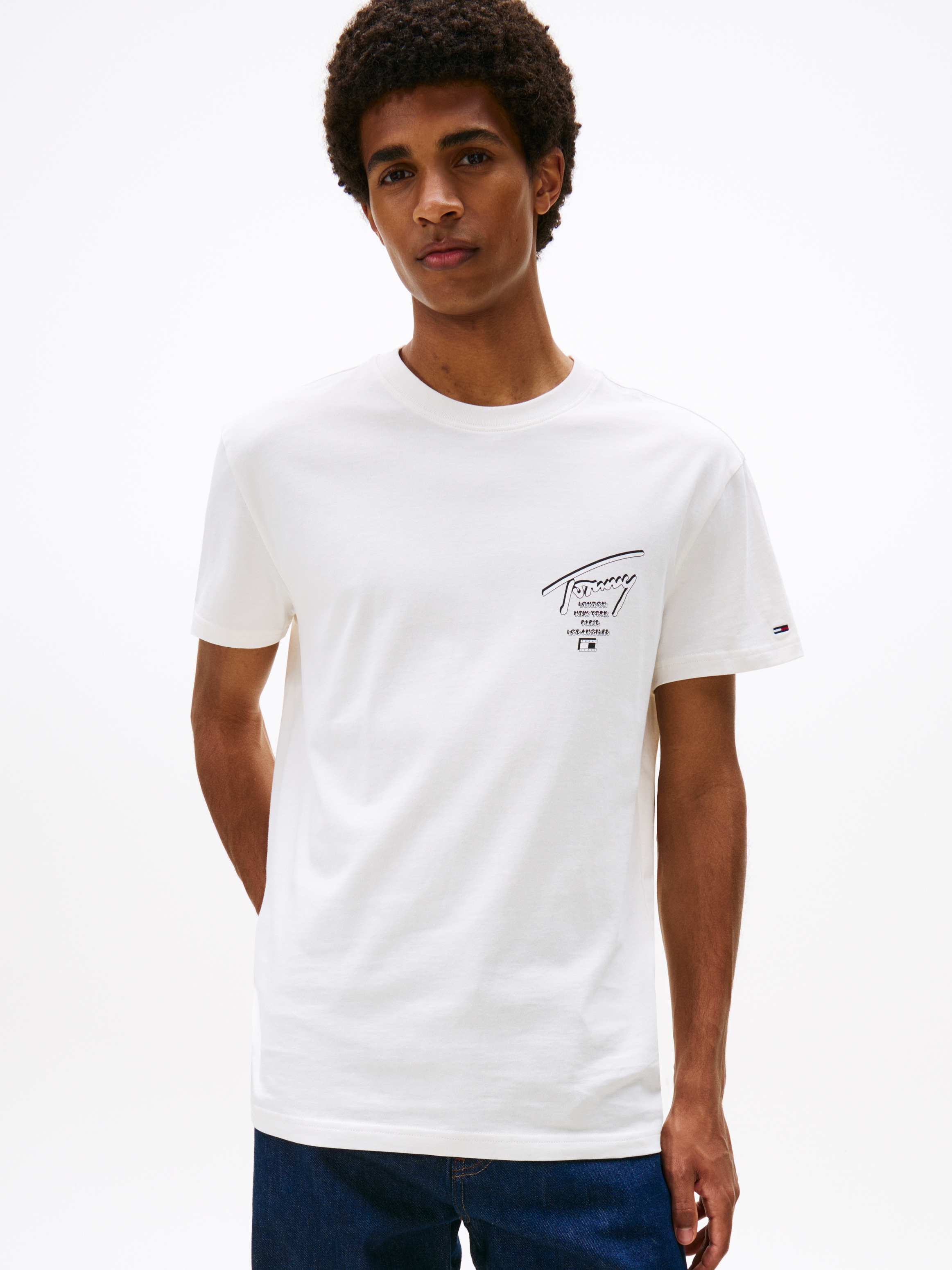 Tommy Jeans T-Shirt »TJM SIGN CITY TEE EXT« Rundhals, regular fit, grosser Rückenprint