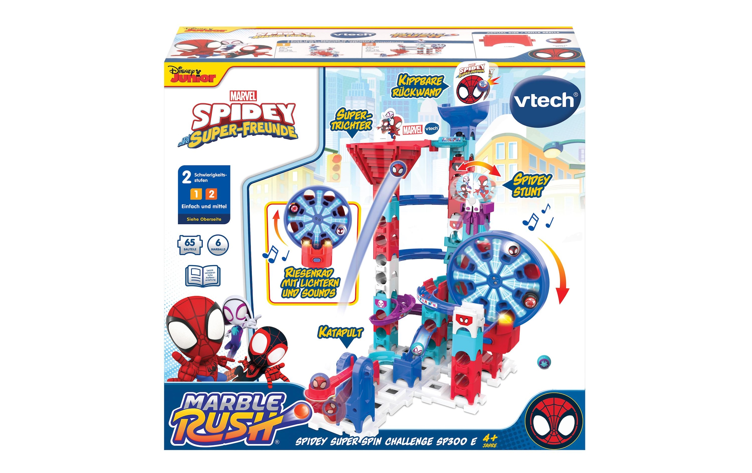 Vtech® Kugelbahn »Marble Rush – Spidey Super Spin Challenge«, (62 tlg.)