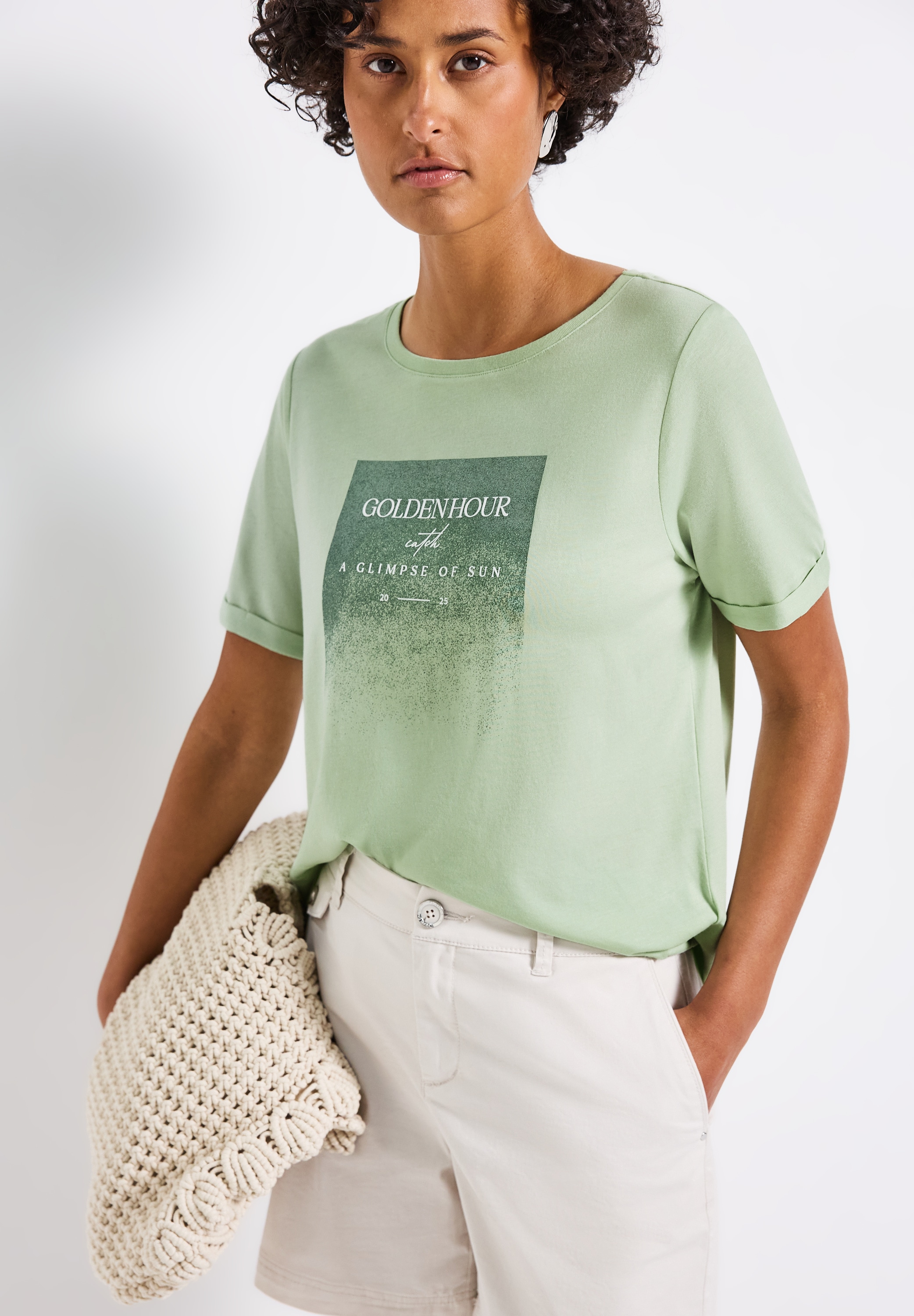STREET ONE T-Shirt, mit Schimmer-Print