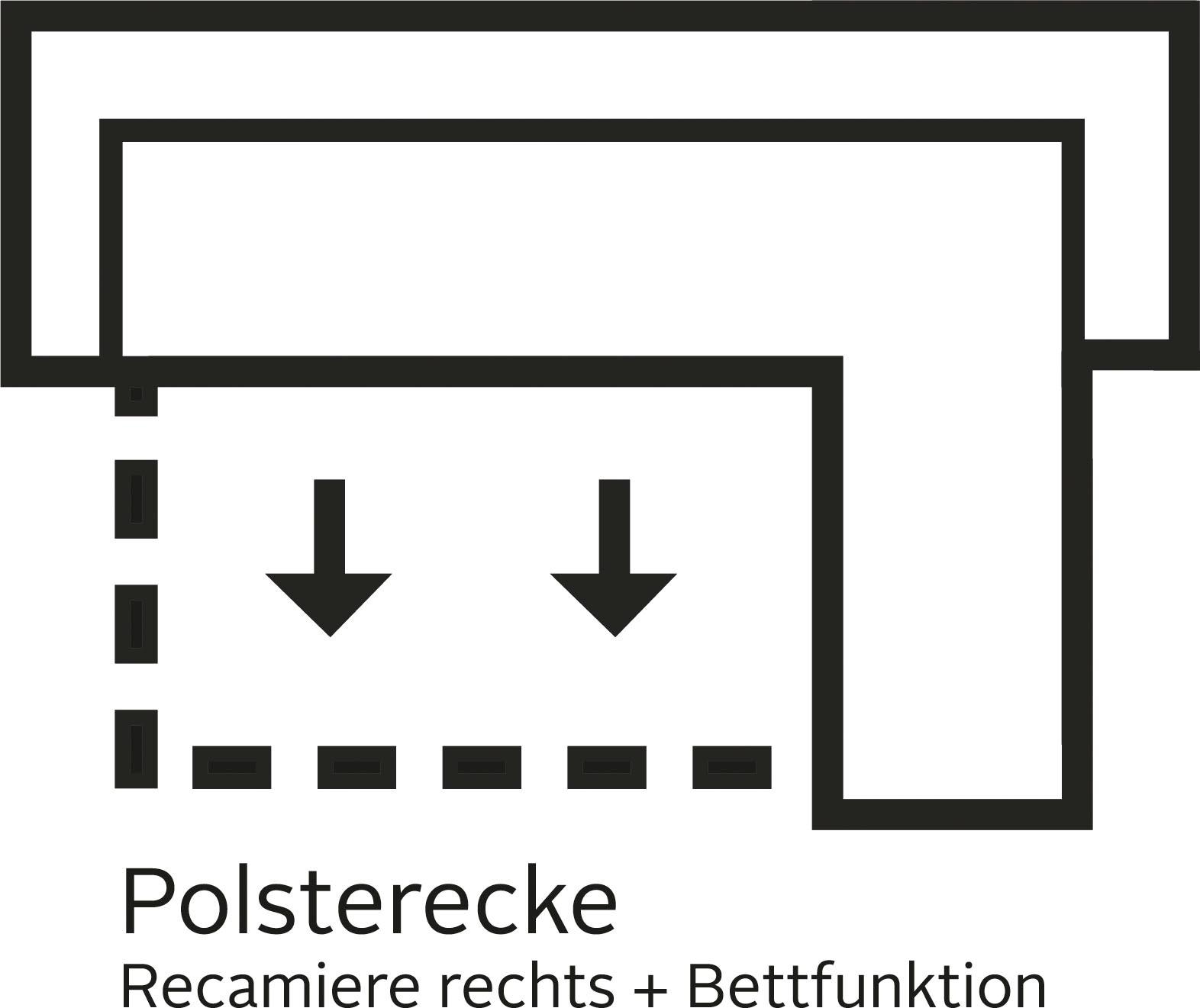 Home affaire Ecksofa »Alberto L-Form«, mit Kopfteilverstellung, wahlweise mit Bettfunktion
