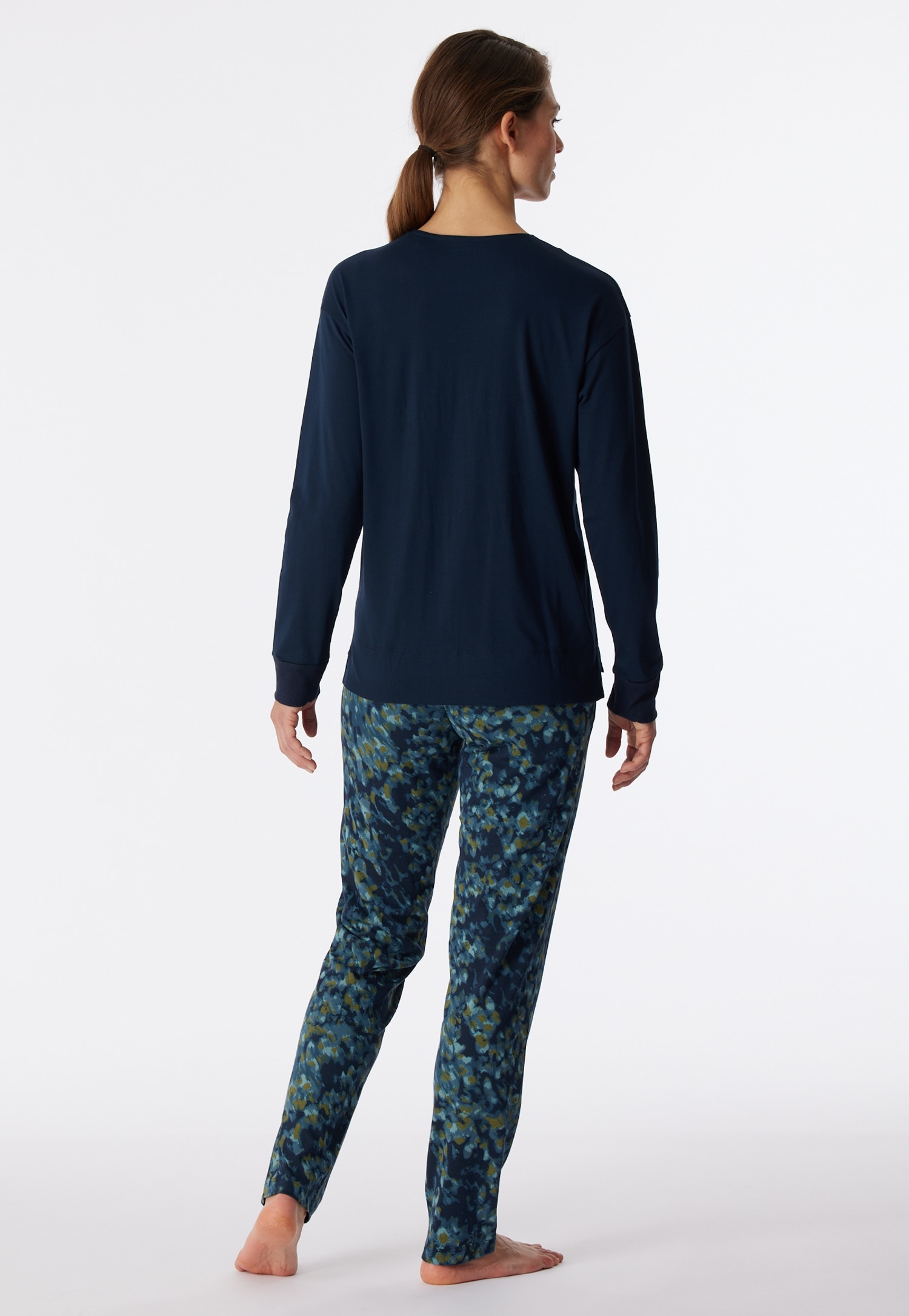 Schiesser Schlafanzug »"Modern Nightwear"«, (Set, 2 tlg.), Hose mit floralem Print