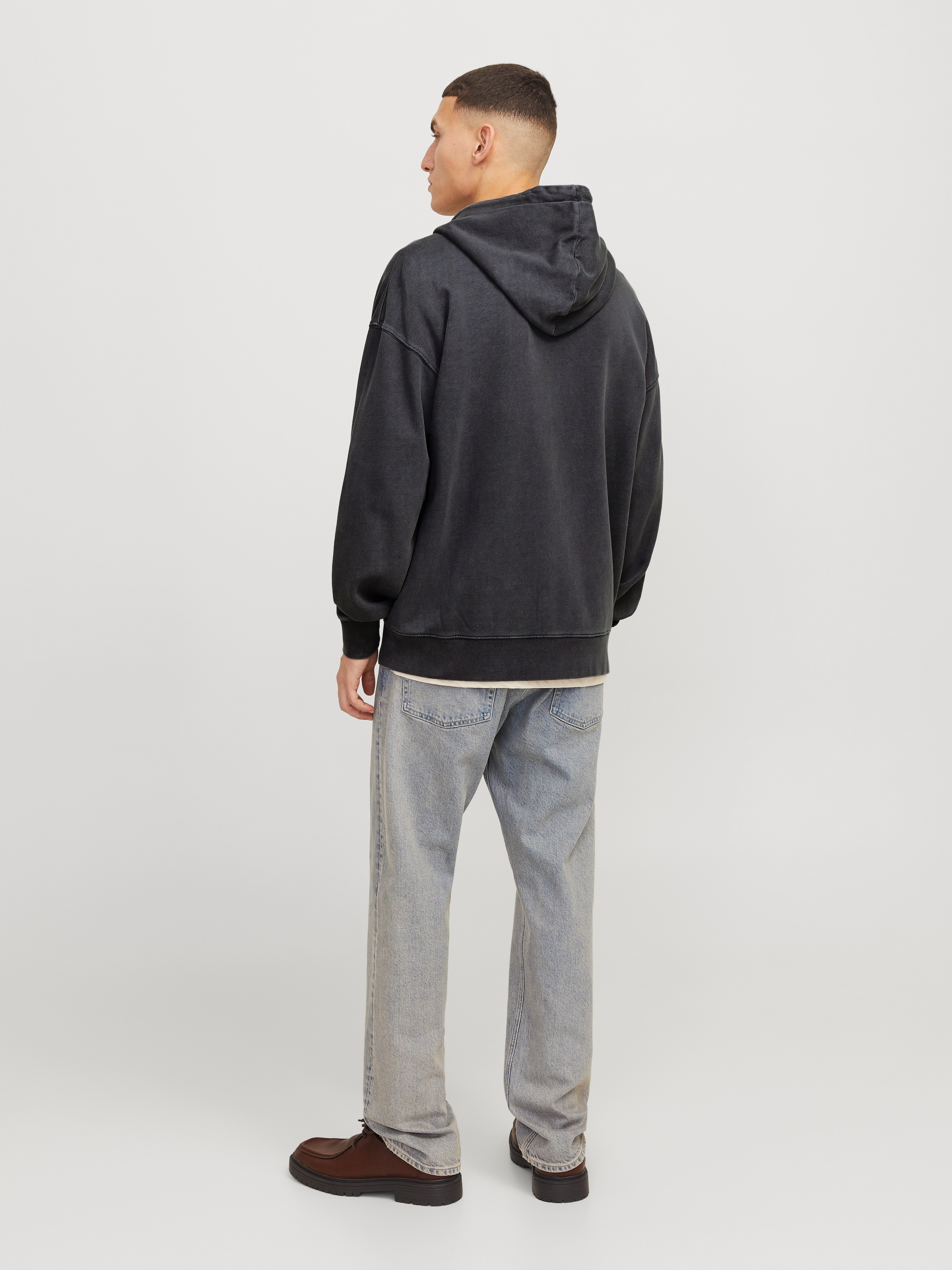 Jack & Jones Kapuzensweatjacke »JJECHARGE Hoodie mit Kapuze, Kordelzug und Taschen«, unifarben, modisch, loose fit, Baumwolle, Kapuze
