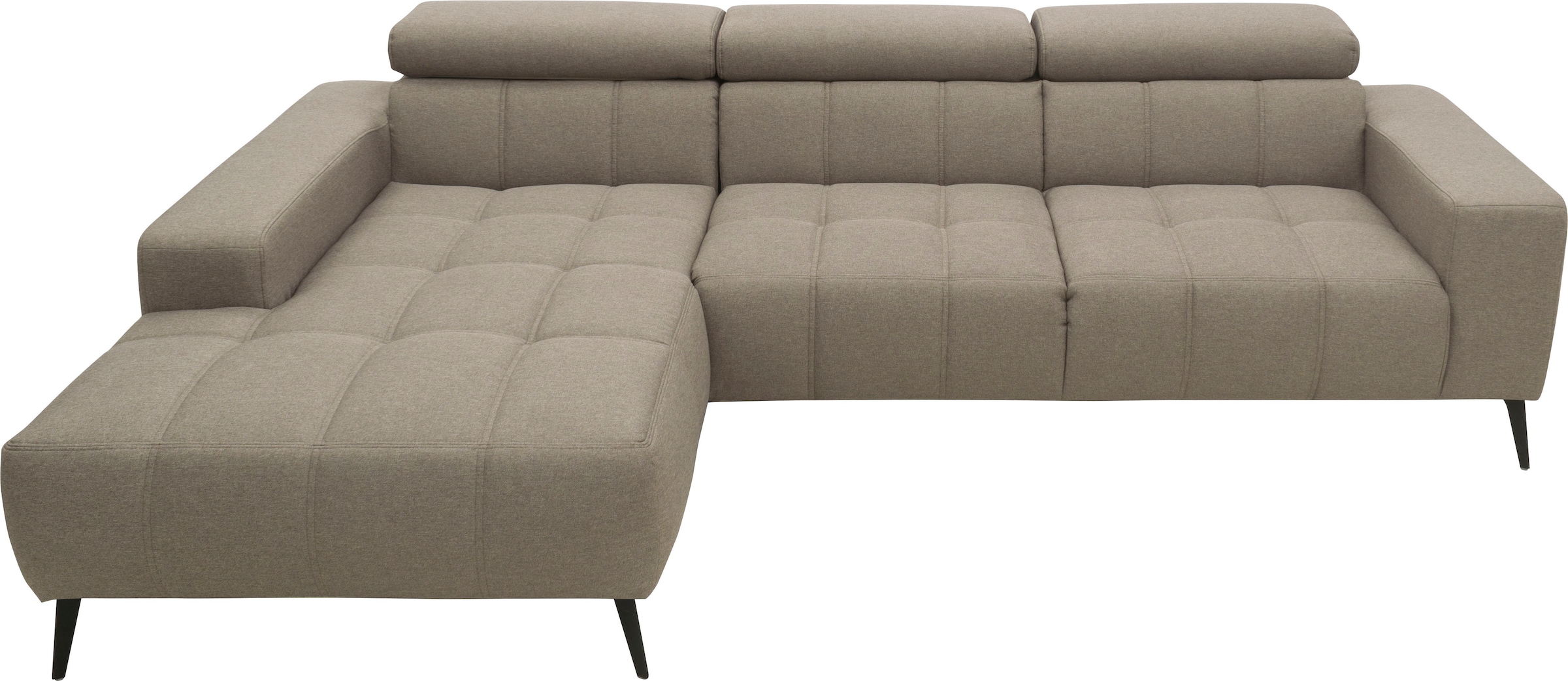 DOMO collection Ecksofa »Trento L-Form«, wahlweise mit Kopfteilverstellung, Recamiere links/rechts bestellbar