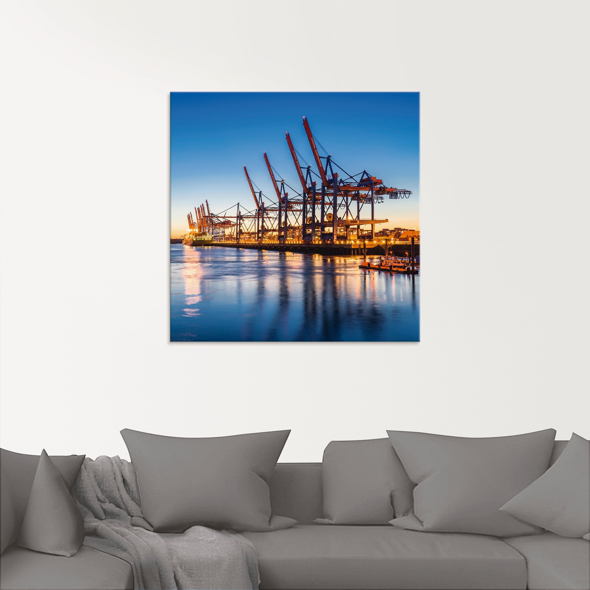 Artland Glasbild »Hamburg Container Terminals«, Deutschland, (1 St.), in verschiedenen Grössen