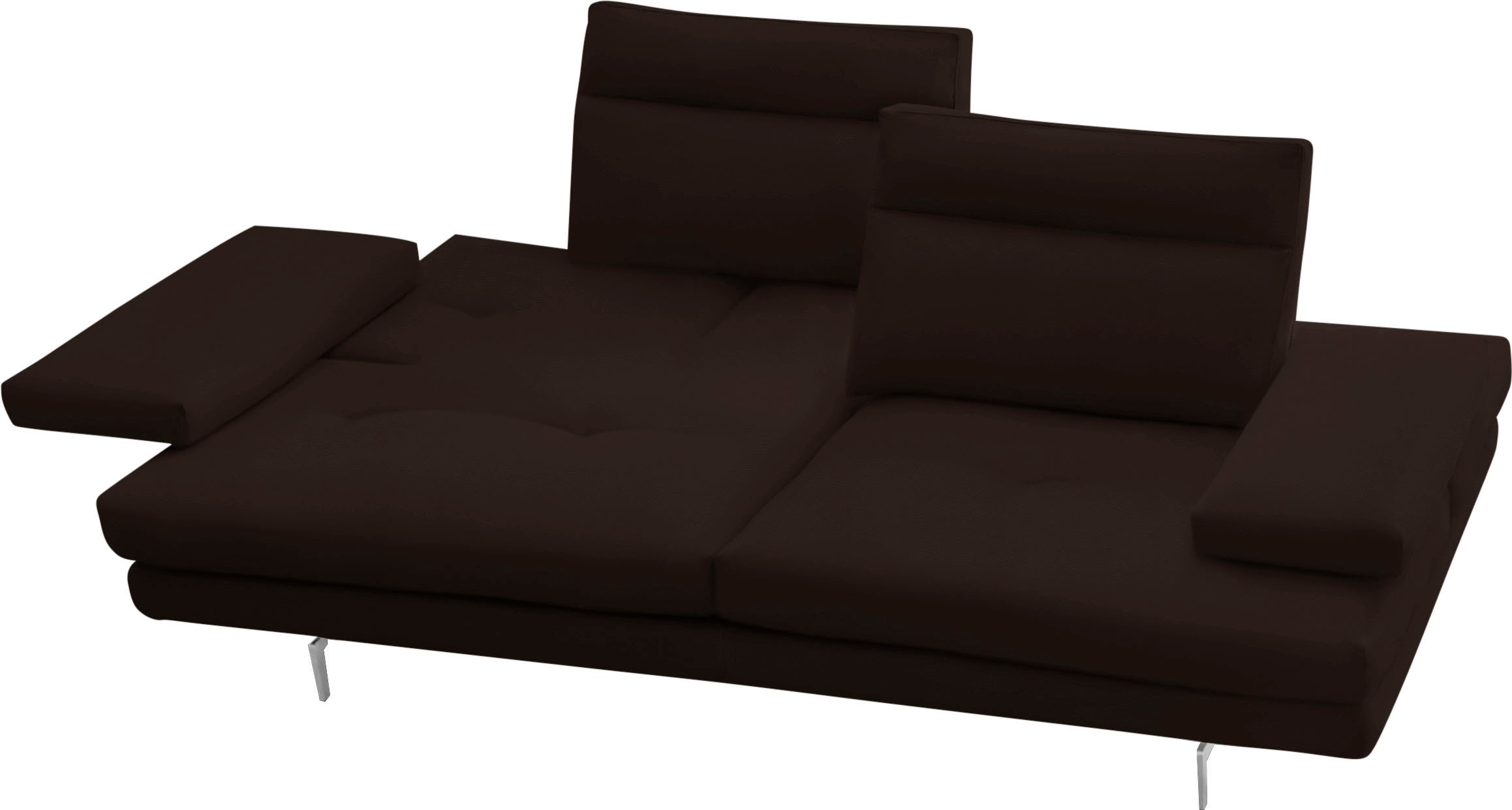 CALIA ITALIA 3-Sitzer »Toby Wing, Designsofa mit hohem Sitzkomfort, bequem und elegant«, inklusive Sitztiefenverstellung, Füsse in Chrom glänzend