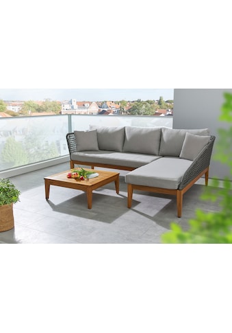 Gartenlounge-Set »Sunnyvale«, (Set, 3 tlg., 2x Sofa, 1x Tisch/Hocker 70x70x28 cm)