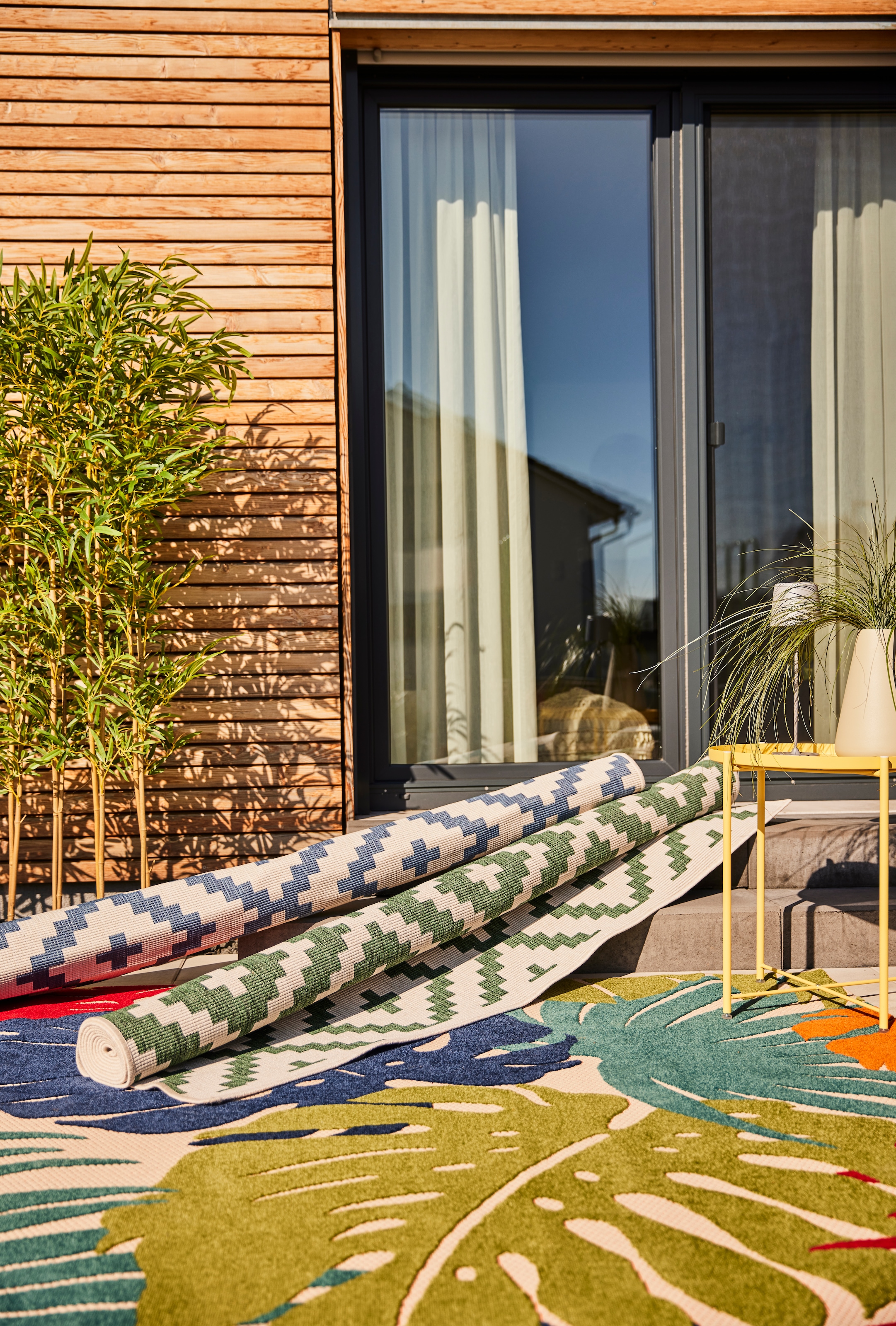 Sanat Teppich »Floral Outdoor«, rund, 6 mm Höhe, In- und Outdoor geeignet, florales Design, Balkon, Terasse