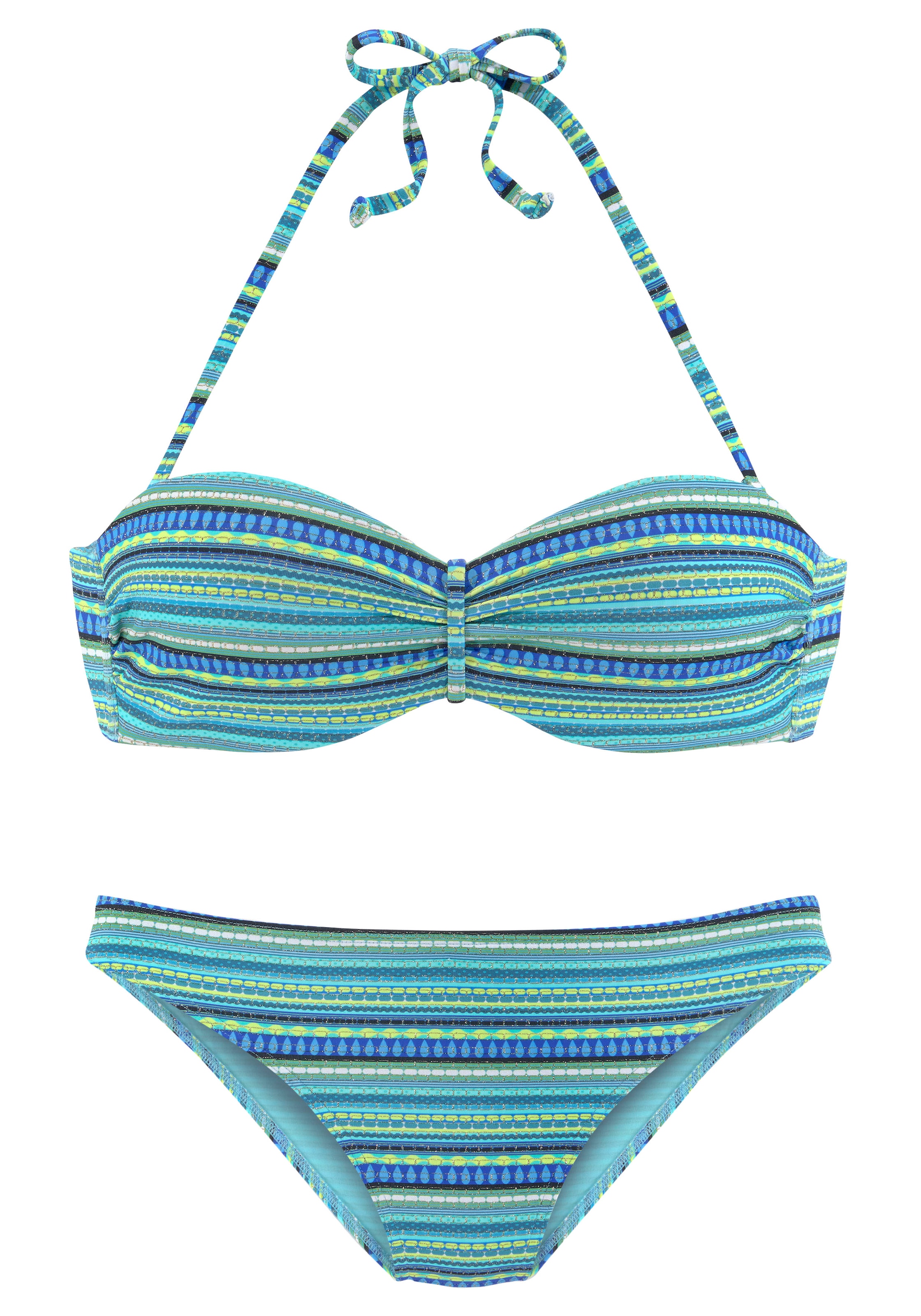Schweiz kaufen online LASCANA glitzernden mit bei Jelmoli-Versand Bügel-Bandeau-Bikini, Streifen