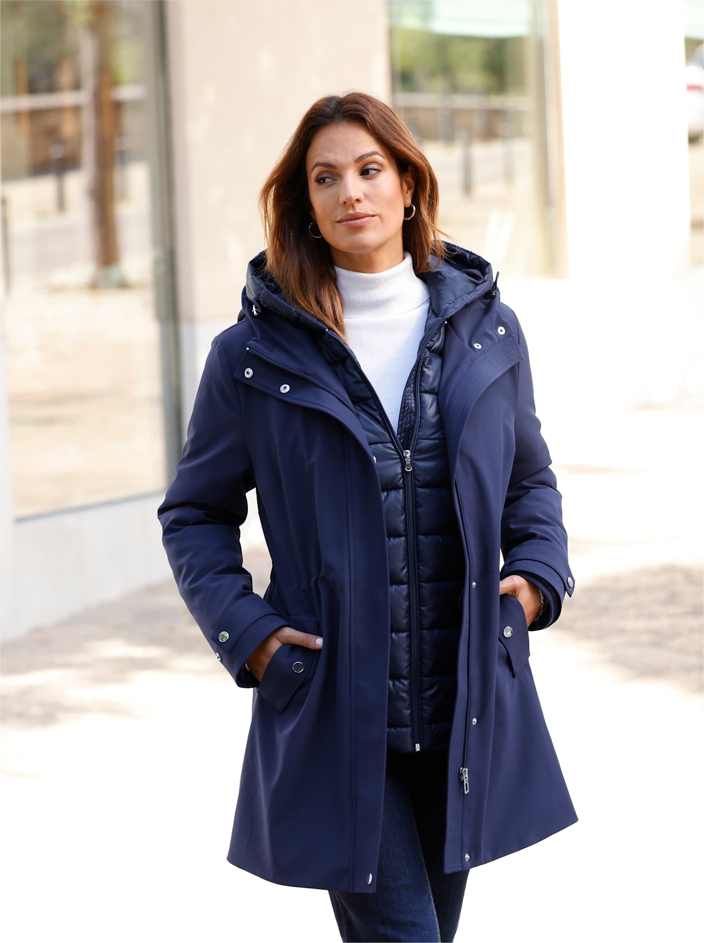 Inspirationen Doppeljacke mit Kapuze