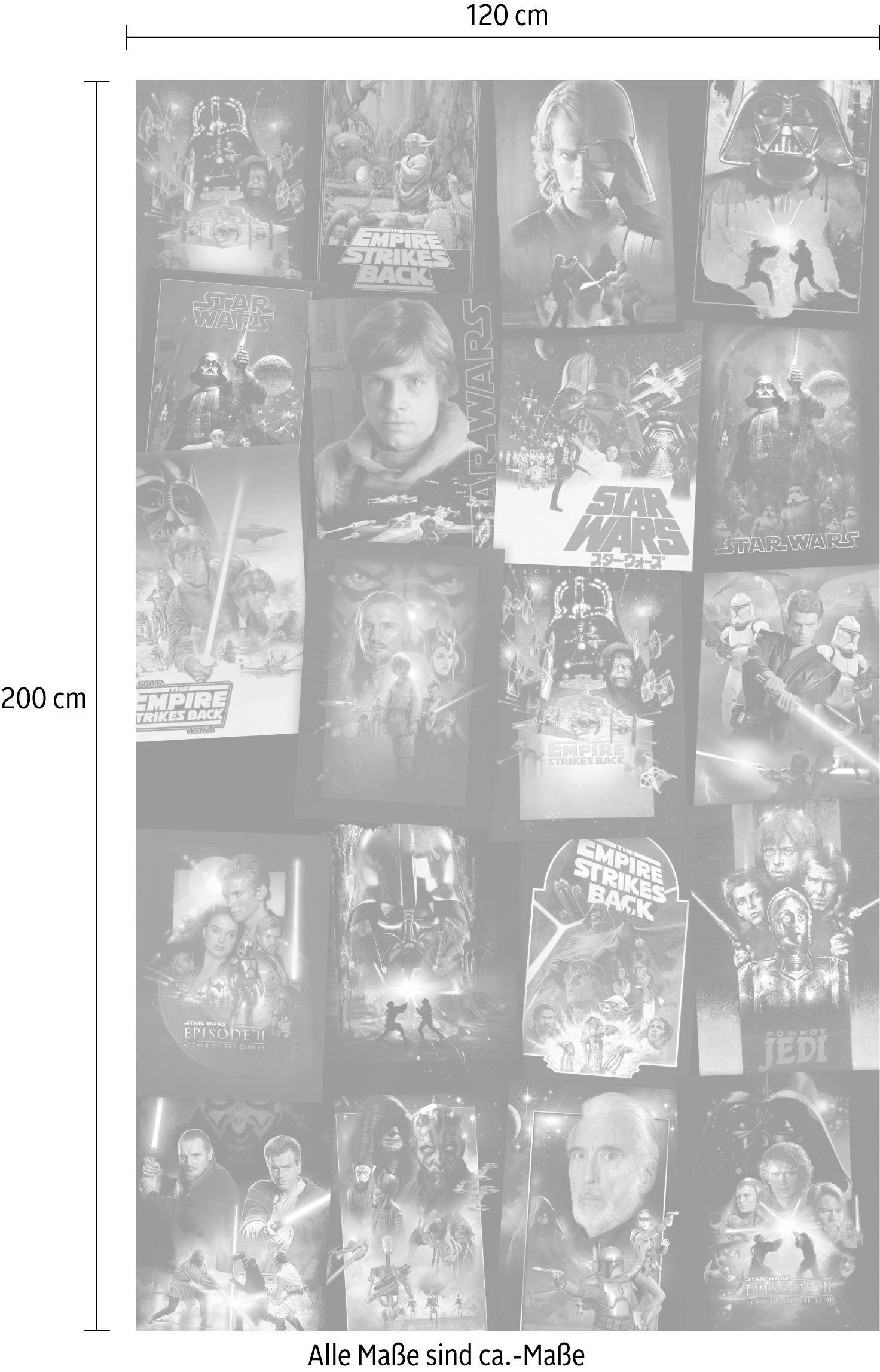 Komar Vliestapete »Digitaldruck Vlies - Star Wars Posters Collage - Grösse 120 x 200 cm«, bedruckt, Kinderzimmer