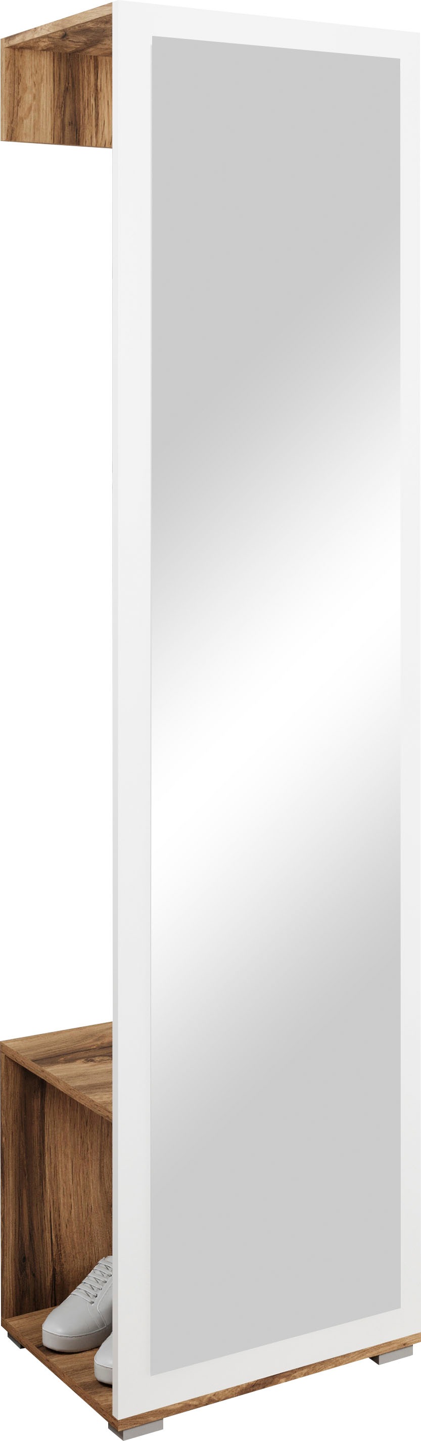 GOODproduct Garderobenschrank "Paris" moderne Garderobenschrank 190cm, mit Kleiderstange und Frontspiegel