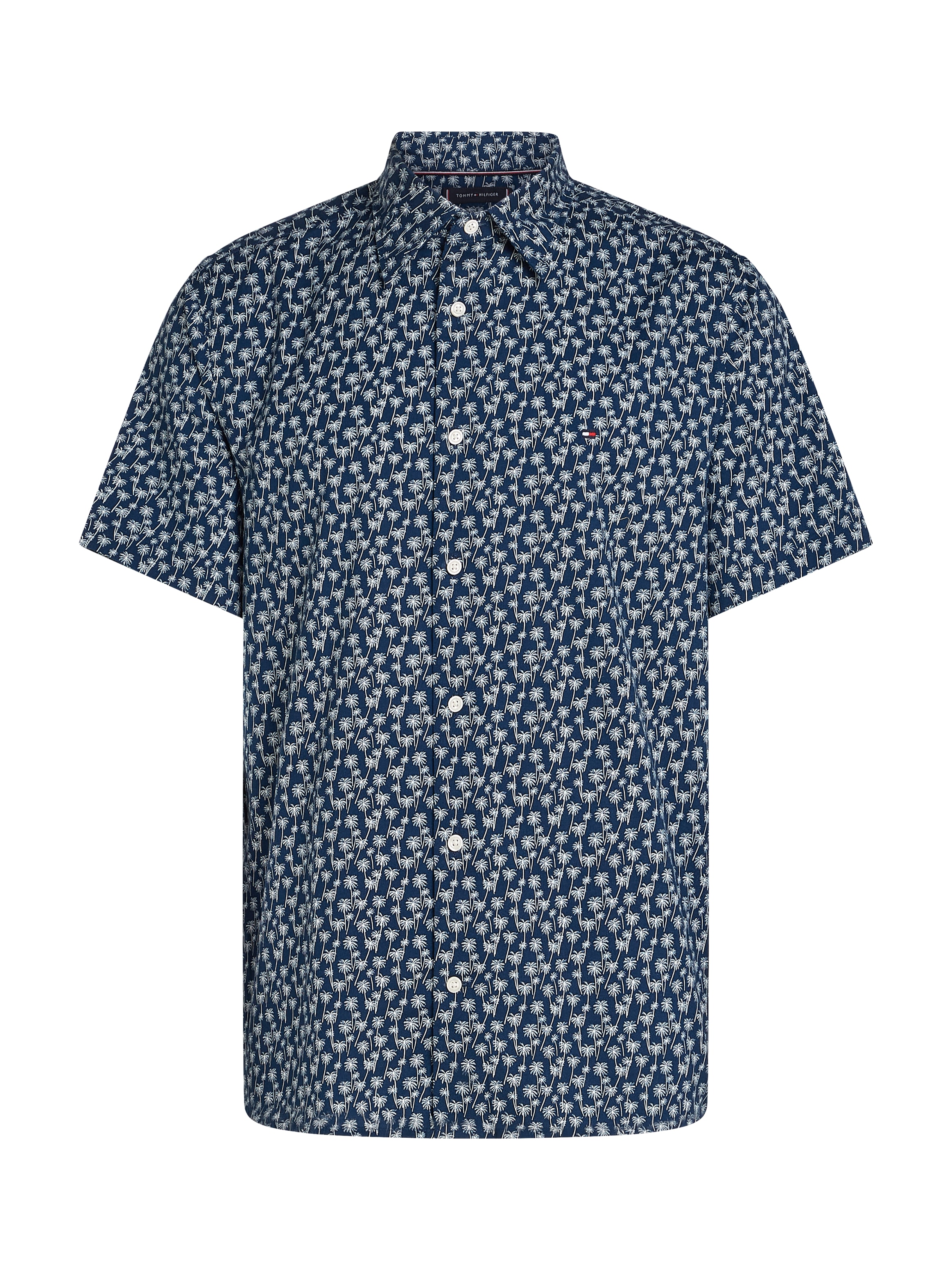 Tommy Hilfiger Kurzarmhemd »FLEX POPLIN PALM SS SF SHIRT«
