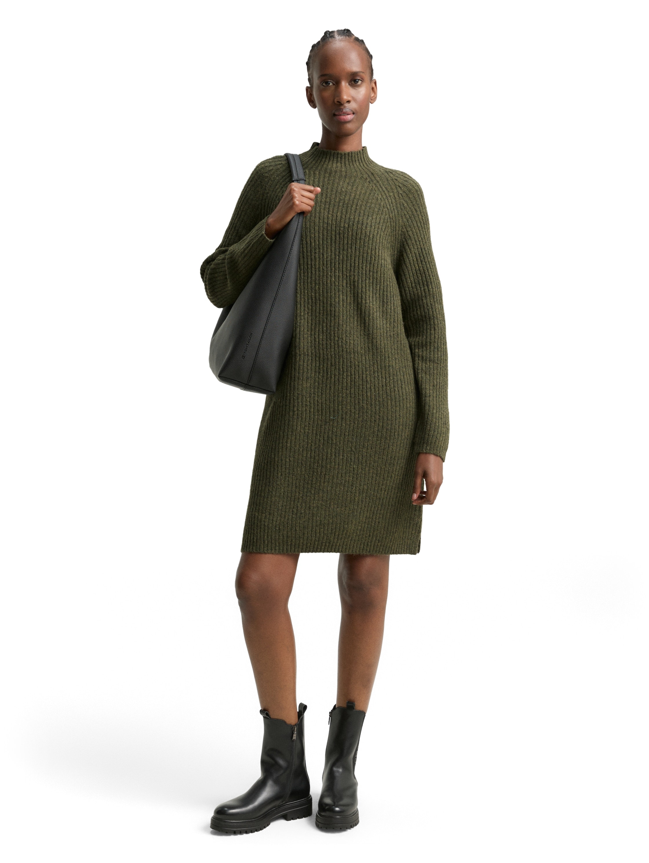 TOM TAILOR Denim Strickkleid, mit Stehkragen