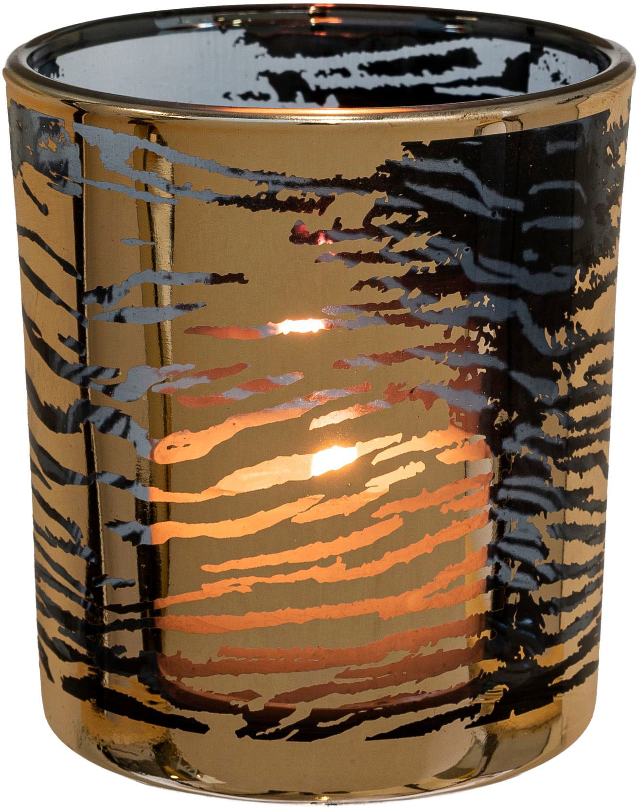 Creativ home Glas Windlicht St.), 4 »Kerzenhalter aus LEOPARD«, Teelichthalter online (Set