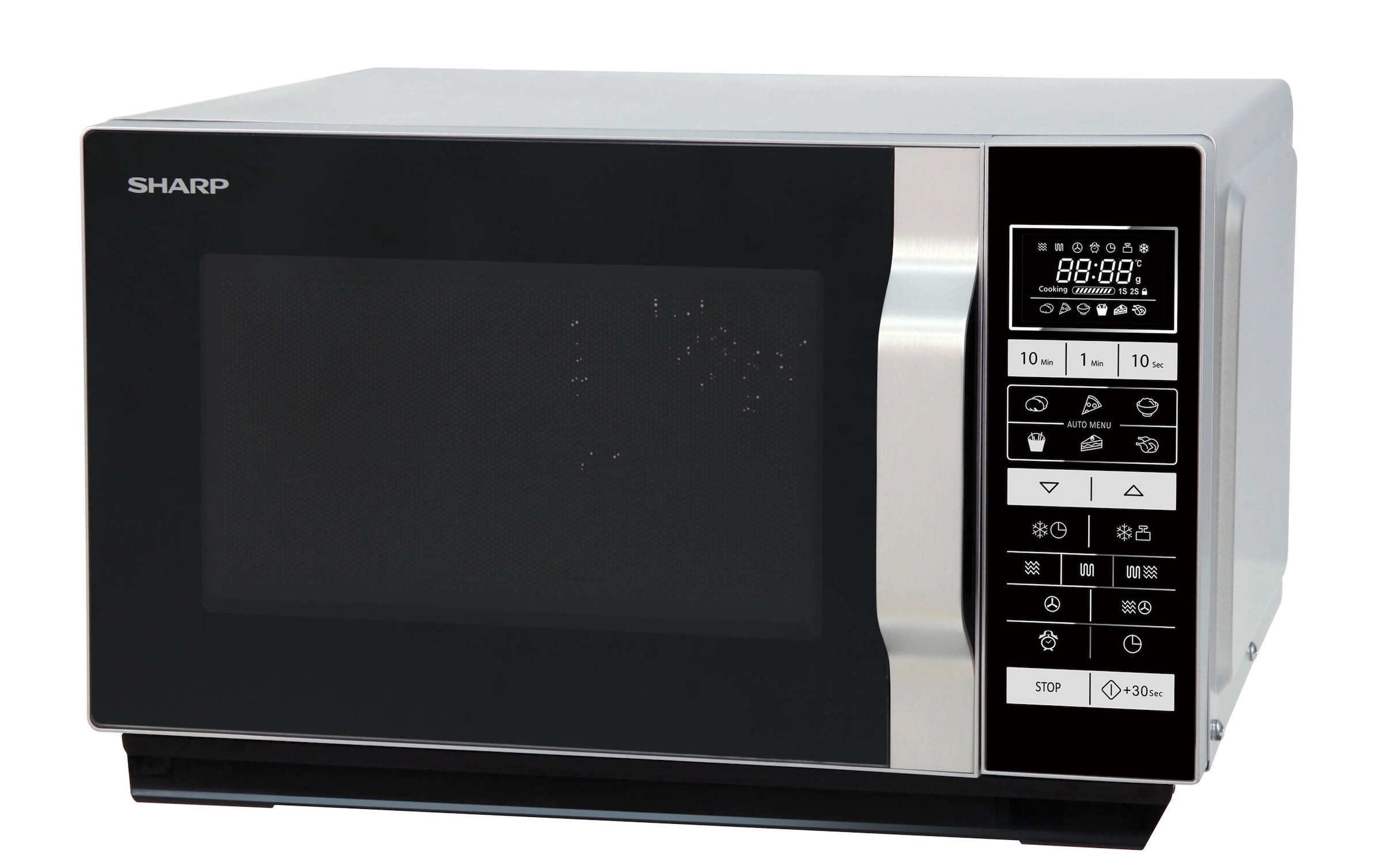Sharp Mikrowelle »R860S Silberfarben Schwarz«, 900 W
