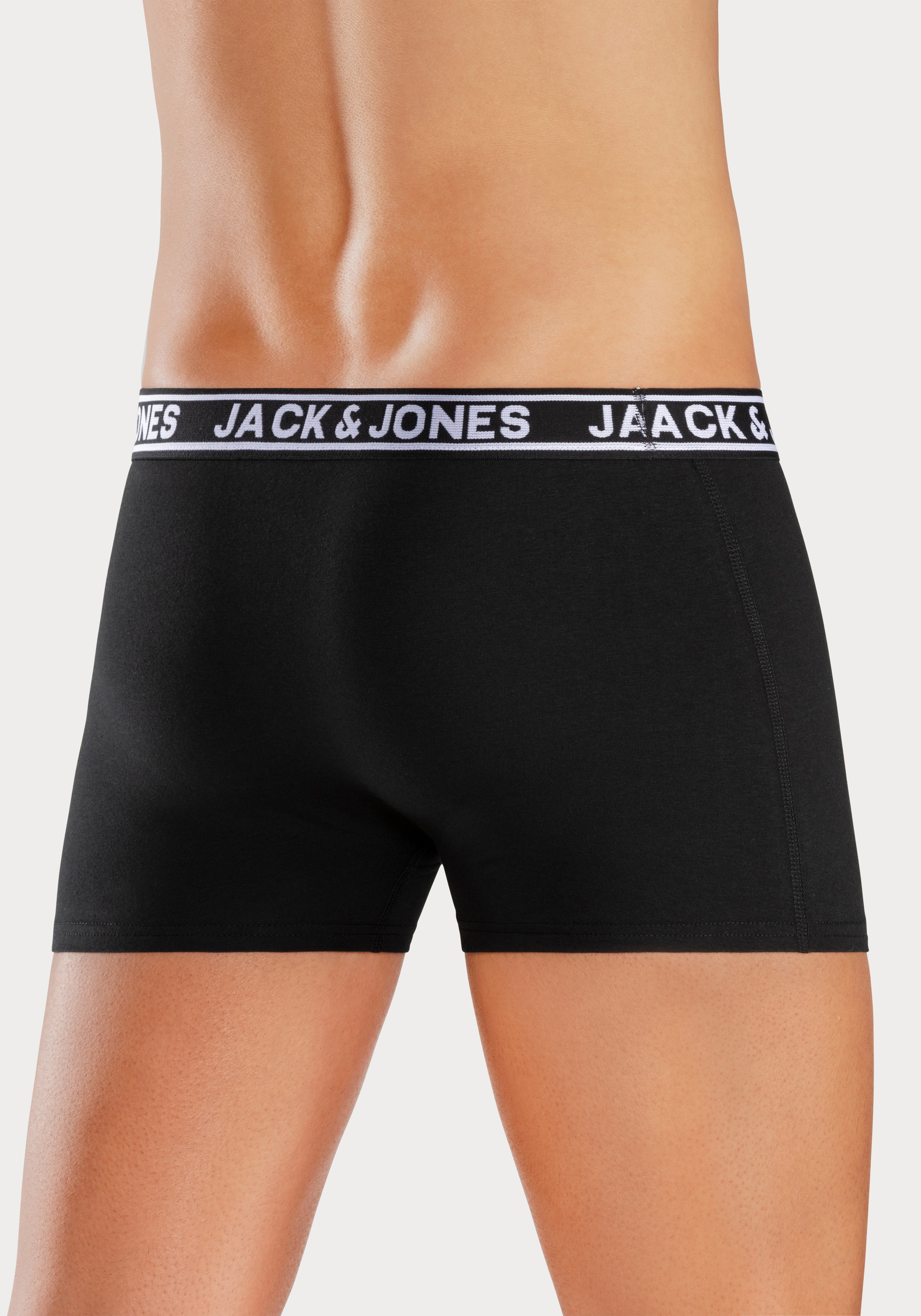 Jack & Jones Trunk »JACCRISP im 6er Pack mit Logobund und Stretchkomfort«, (Packung, 6 St.), unifarben mit Farbeinsatz, modisch, eng anliegend, Baumwollmischung