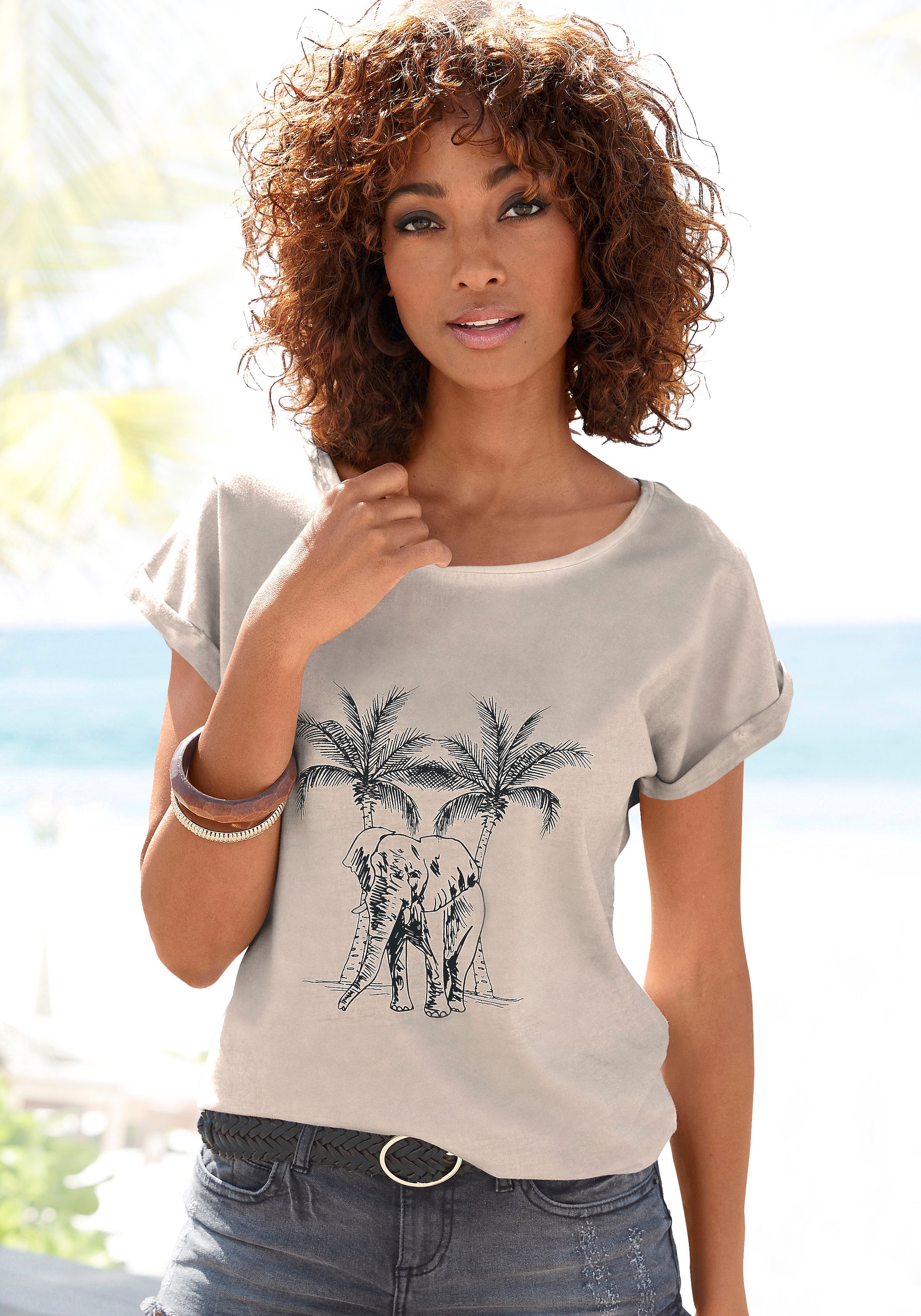 Vivance T-Shirt, mit modischer Jelmoli-Versand bei Waschung Schweiz shoppen online