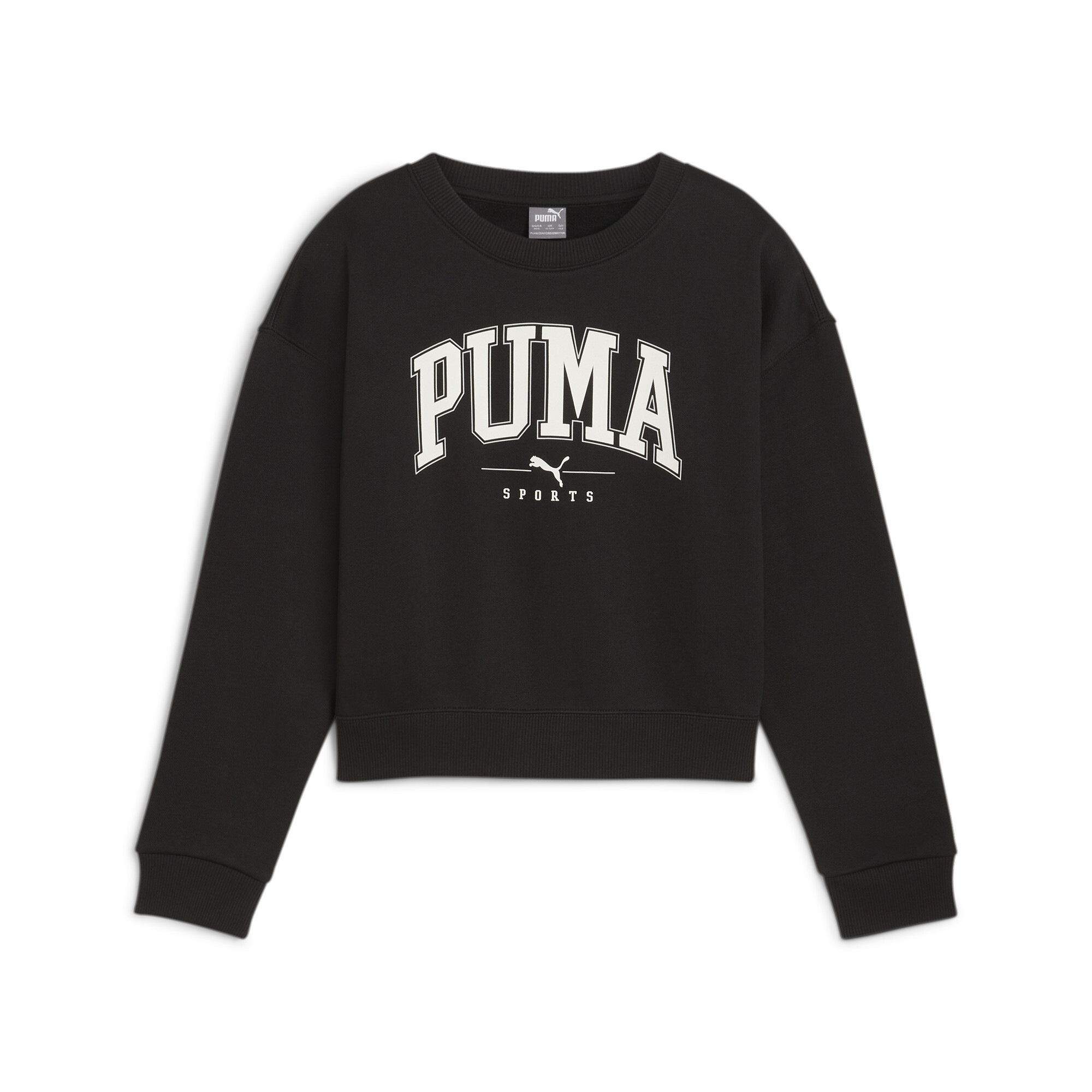 PUMA Sweatshirt »SQUAD CREW FL G«, mit Print-Applikation, ohne Kapuze, Relaxed Fit, Rundhalsausschnitt