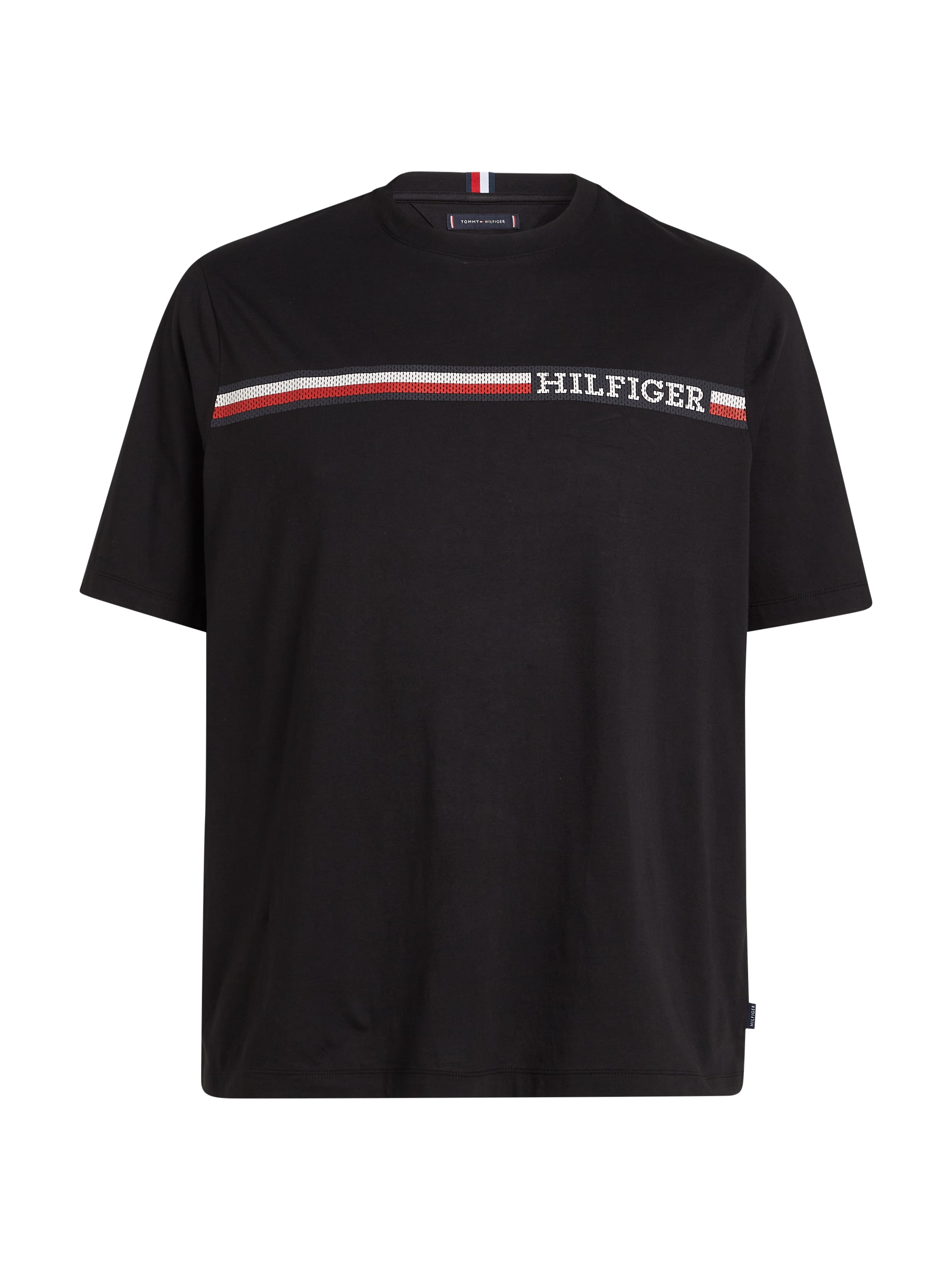 Tommy Hilfiger Big & Tall T-Shirt »BT-CHEST STRIPE TEE-B«, Grosse Grössen mit Logostickerei